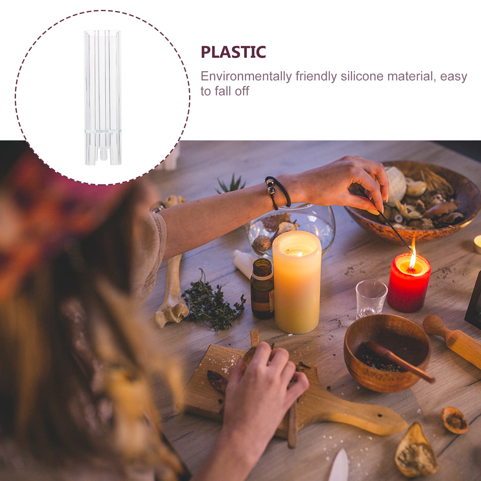 EXCEART 1-Piece Plastic Candle Mold for DIY Beeswax, Resin, Soap & Plaster - Reusable Silicone Candle Making Molds for Handmade Crafts, Home Decor & Gifts