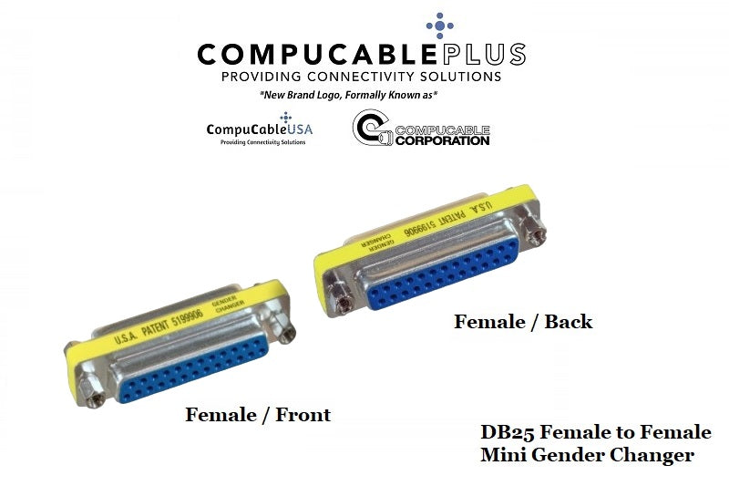 DB25 Female to Female D-Sub Serial Mini Gender Changer Coupler Adapter (6-Pack) - Perfect for Computer, Printer & Industrial Equipment Connections