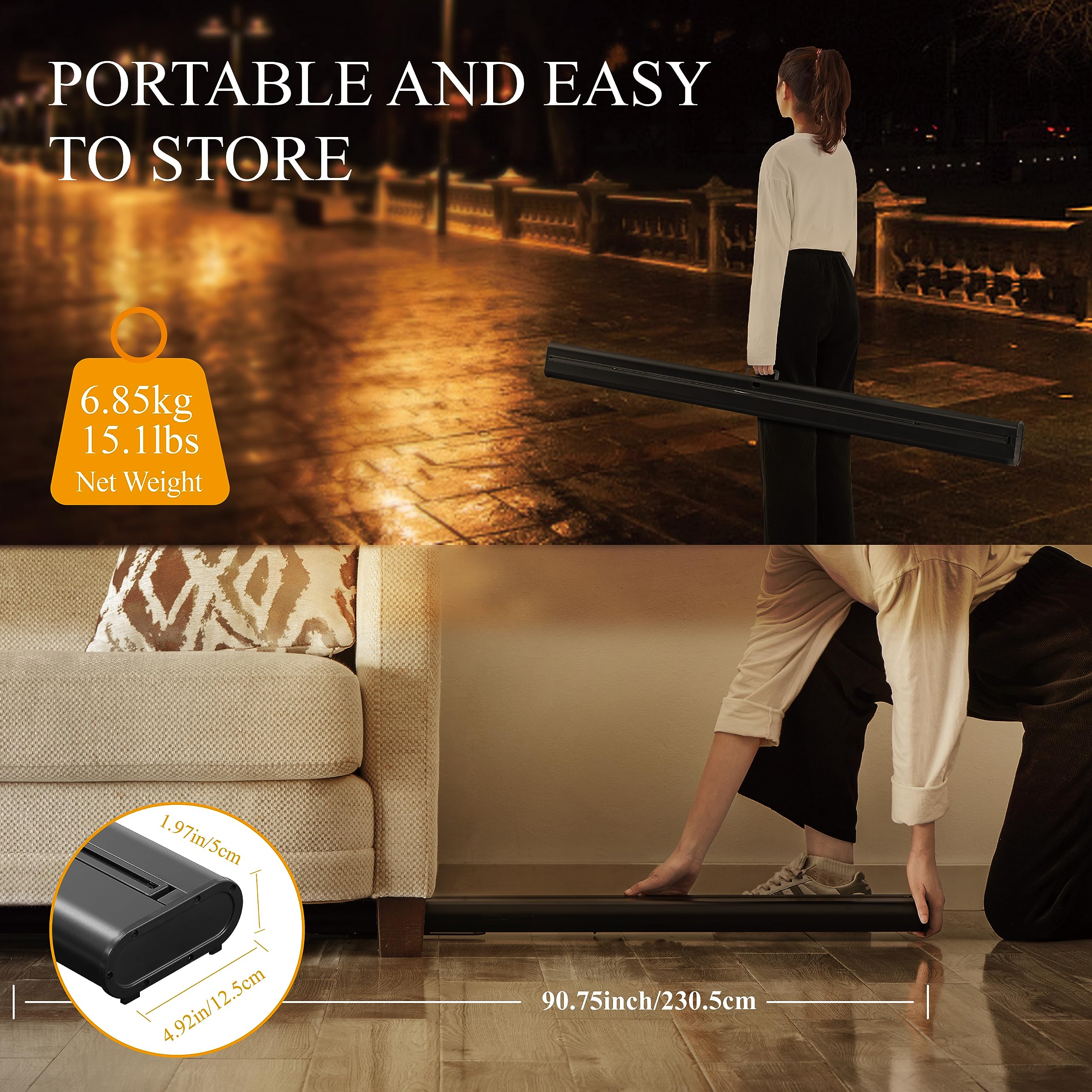 100 Inch 16:9 Portable Projector Screen with Stand - Ultra Short Throw Projection, Compact Foldable Design for Home Theater | Indoor & Outdoor Movie Nights, Business Presentations & Classroom Use