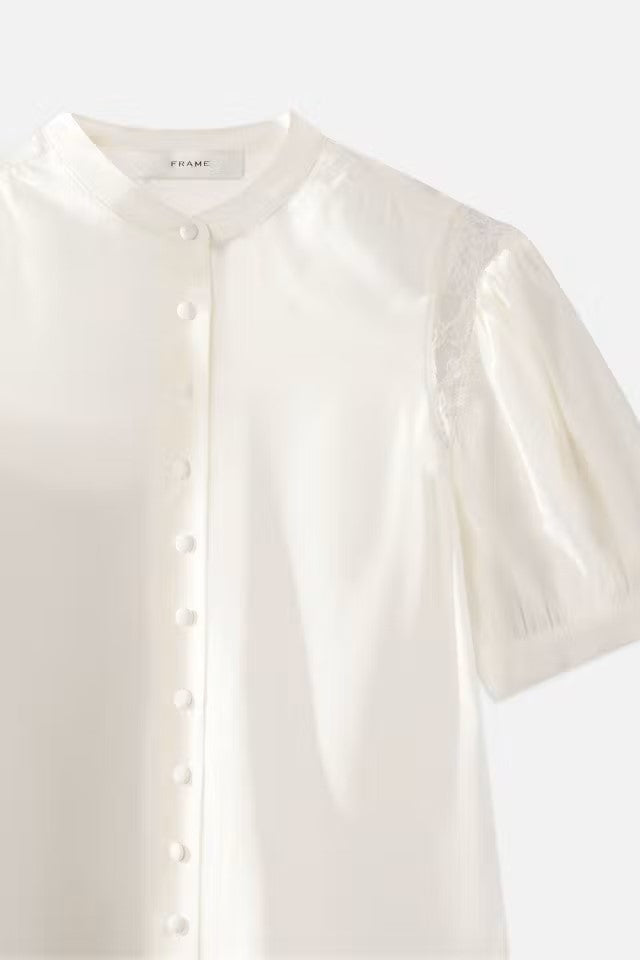 Elegant Frame Lace Gillian Shoulder Inset Blouse for Women | Floral Embroidered Tops | Perfect for Office, Party & Date Night Outfits