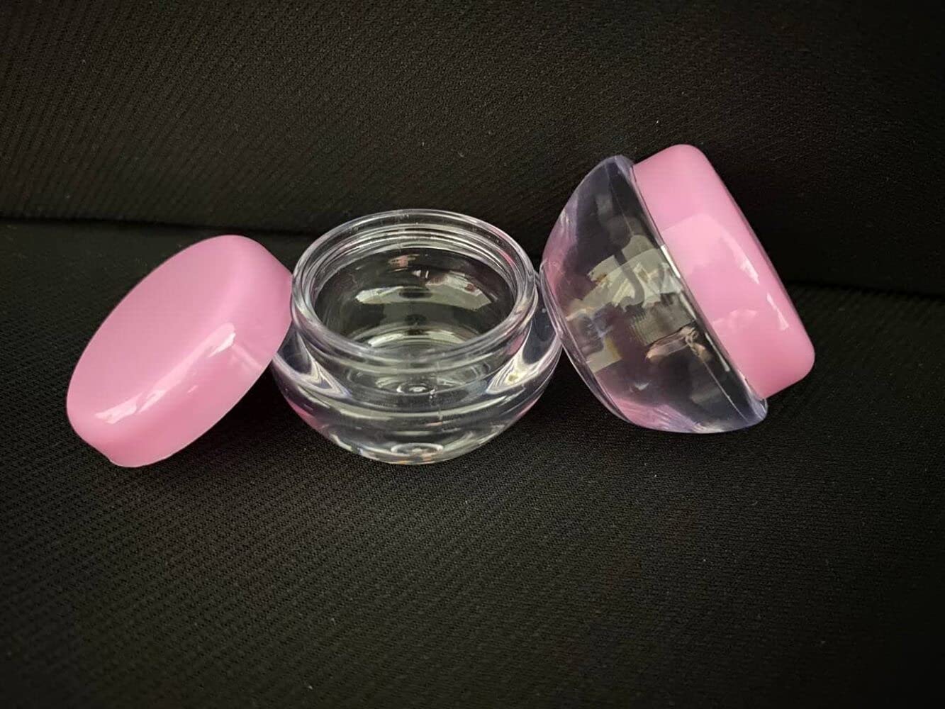 Cannagenix Acrylic Empty Cosmetic Jars (2-Pack) - Multi-Color Small Containers for Eyeshadow, Face Cream & Makeup Storage - Perfect for DIY Beauty Products & Travel Organizers