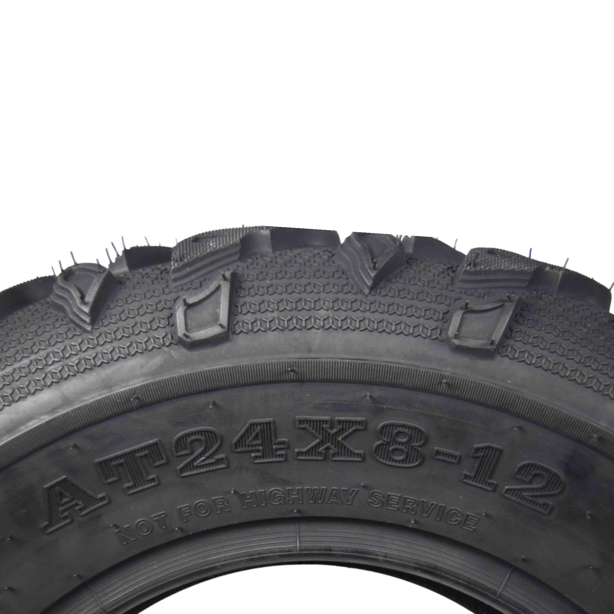 **MASSFX Grinder 24x8-12 Front ATV Tire – 6-Ply All-Terrain Off-Road Tires with Chip & Tear Resistance, Micro Tread Technology for Soft & Hard Pack Ground (2 Pack) – Ideal for Trail Riding, Mudding & Off-Road Adventures**
