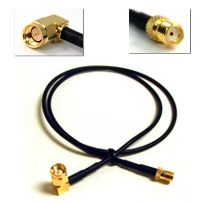 SMA Male to Female Right Angle Adapter with 24