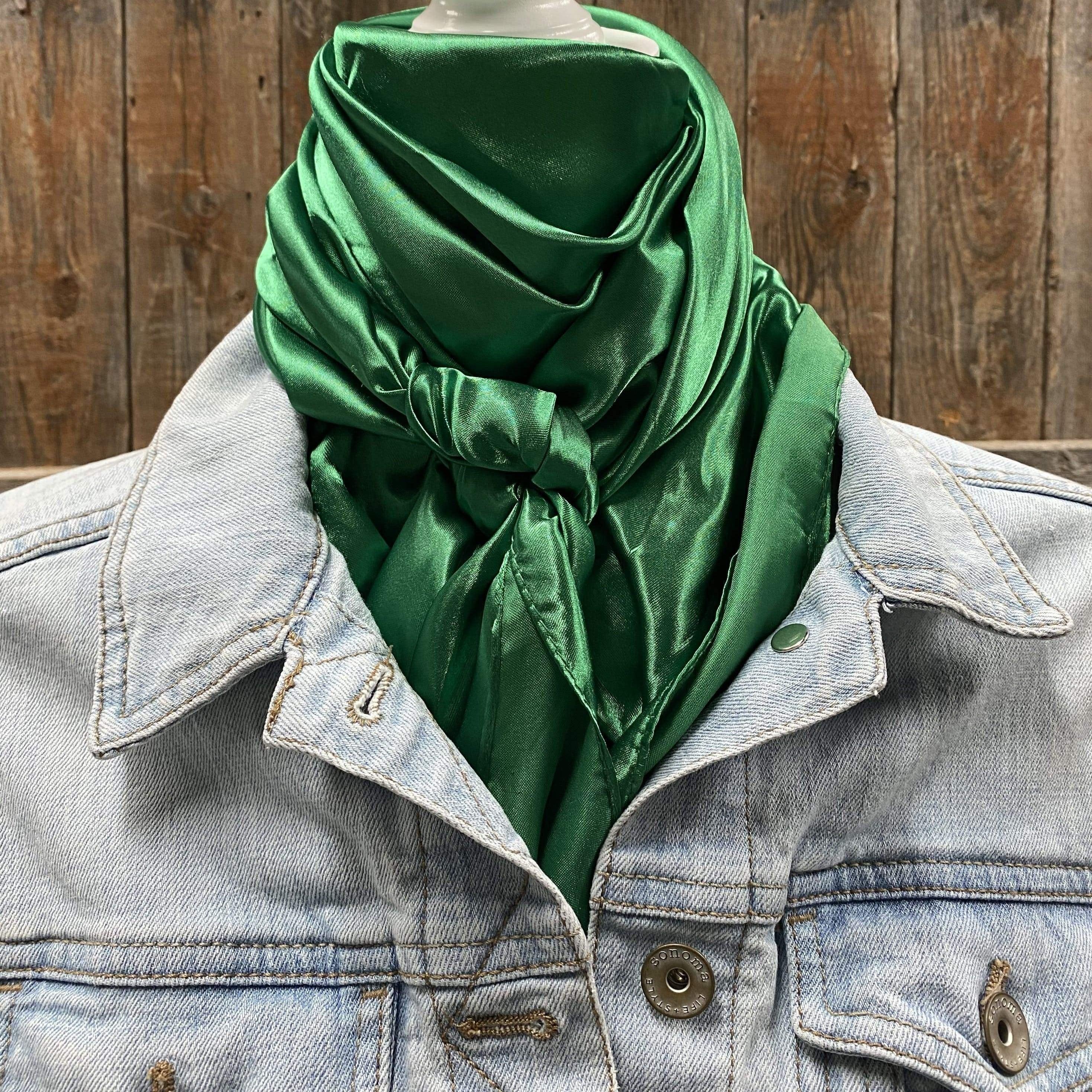 35X35 Solid Green Wild Scarf for Cowboy & Western Fashion - Perfect for Rodeo, Horse Riding & Outdoor Adventures