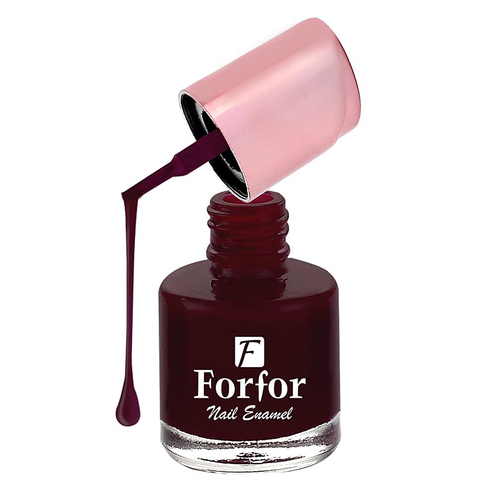 FORFOR® Long-Lasting Glossy Nail Polish - Maroon Shine (10ml) - Vegan & Cruelty-Free Nail Lacquer for Salon-Quality Manicures at Home, Perfect for Parties, Weddings & Everyday Wear