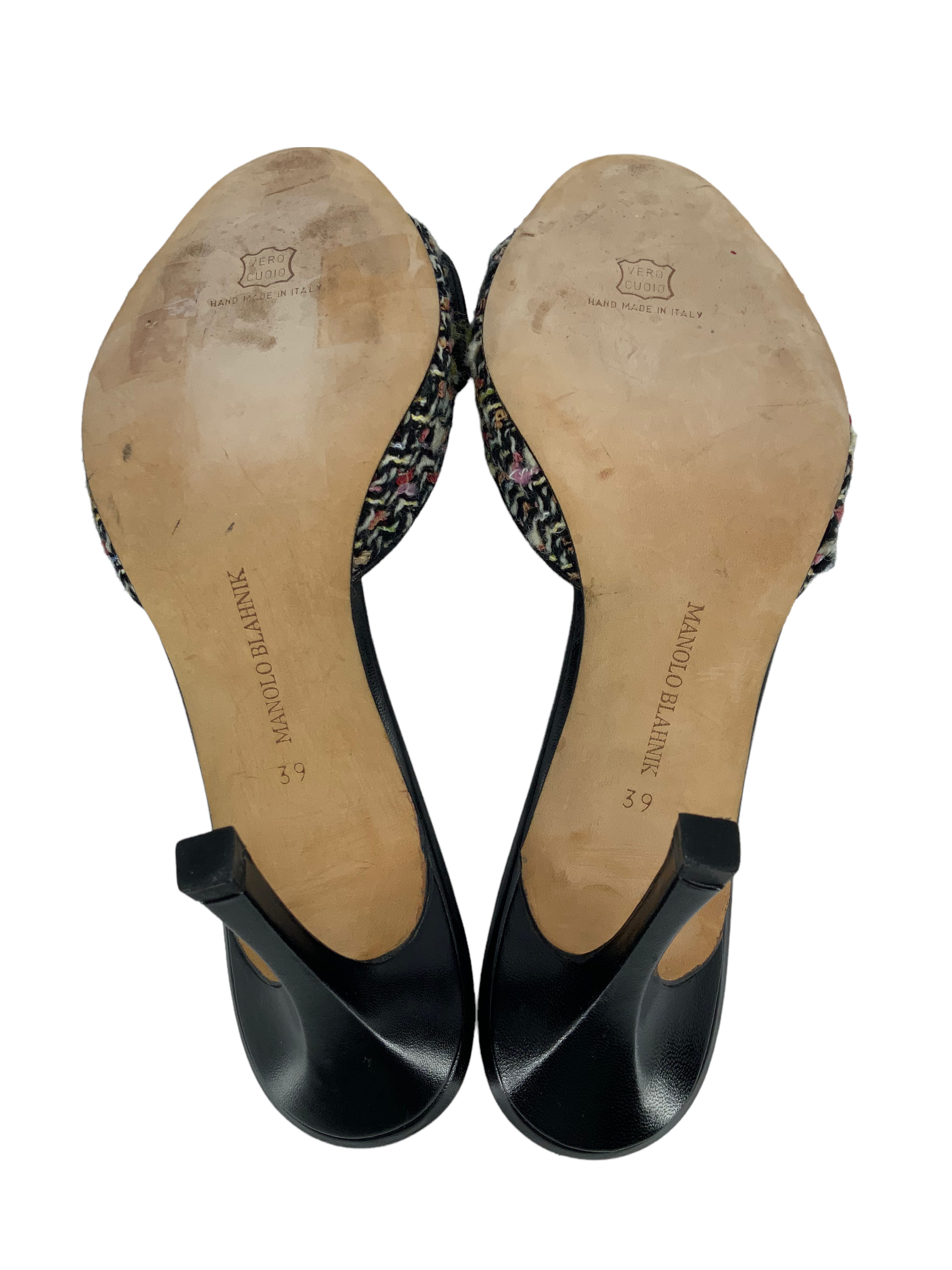 Manolo Blahnik Women's Tweed Slide Sandals - Size 10 US | Comfortable Summer Slides for Beach, Pool & Casual Outings