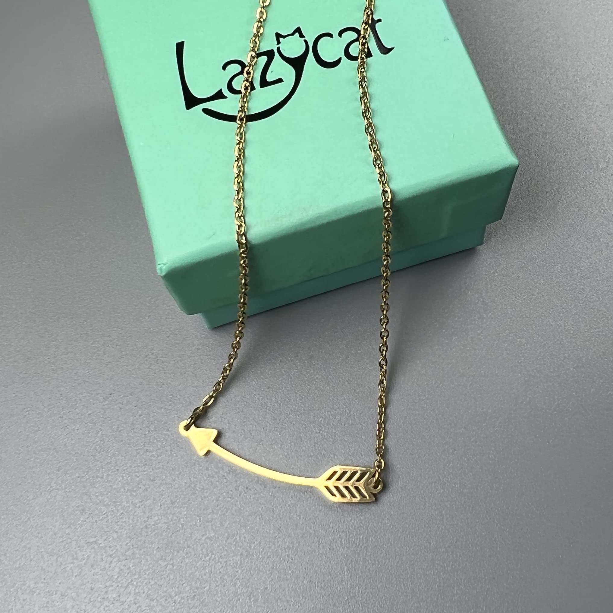 18K Gold Plated Engravable Name Bar Necklace - Personalized Lazycat Pendant Jewelry for Women, Gift for Her, Birthday, Anniversary & Special Occasions