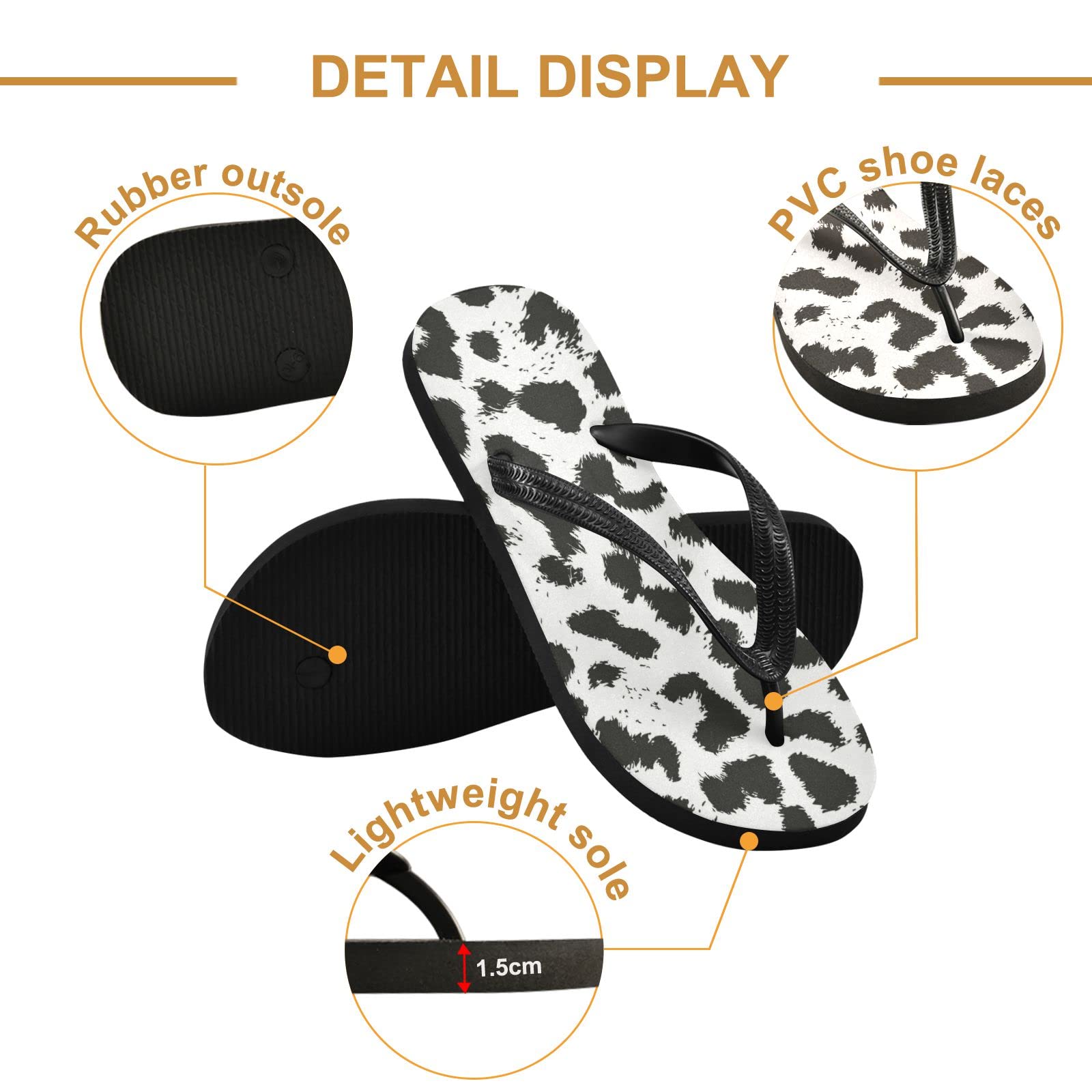 Leopard Print Women's Flip Flops - Comfortable Summer Beach Sandals with Non-Slip Sole | Casual Thong Slippers for Shower, Pool, and Outdoor Wear