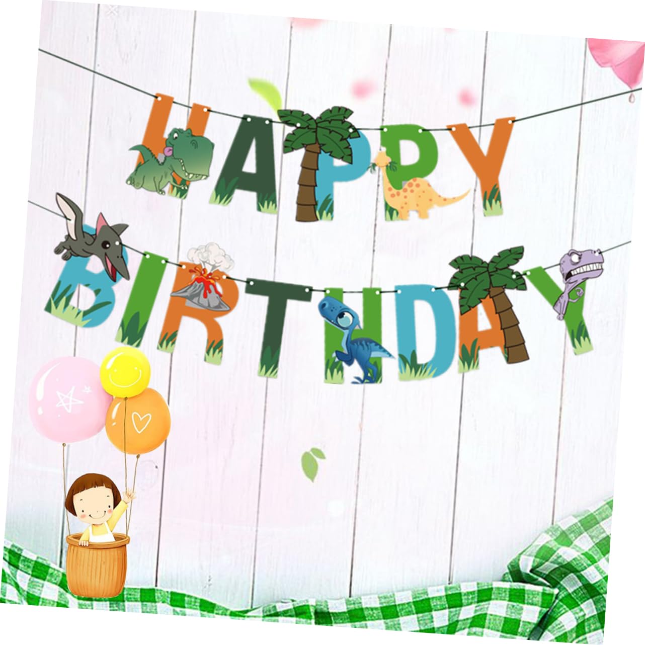 Dinosaur Birthday Party Decorations - CIYODO Dinosaur Banner & Invitation Set for Boys Birthday Party Supplies | Perfect for Dino-Themed Parties, Classroom Decor, and Kids Room Decorations