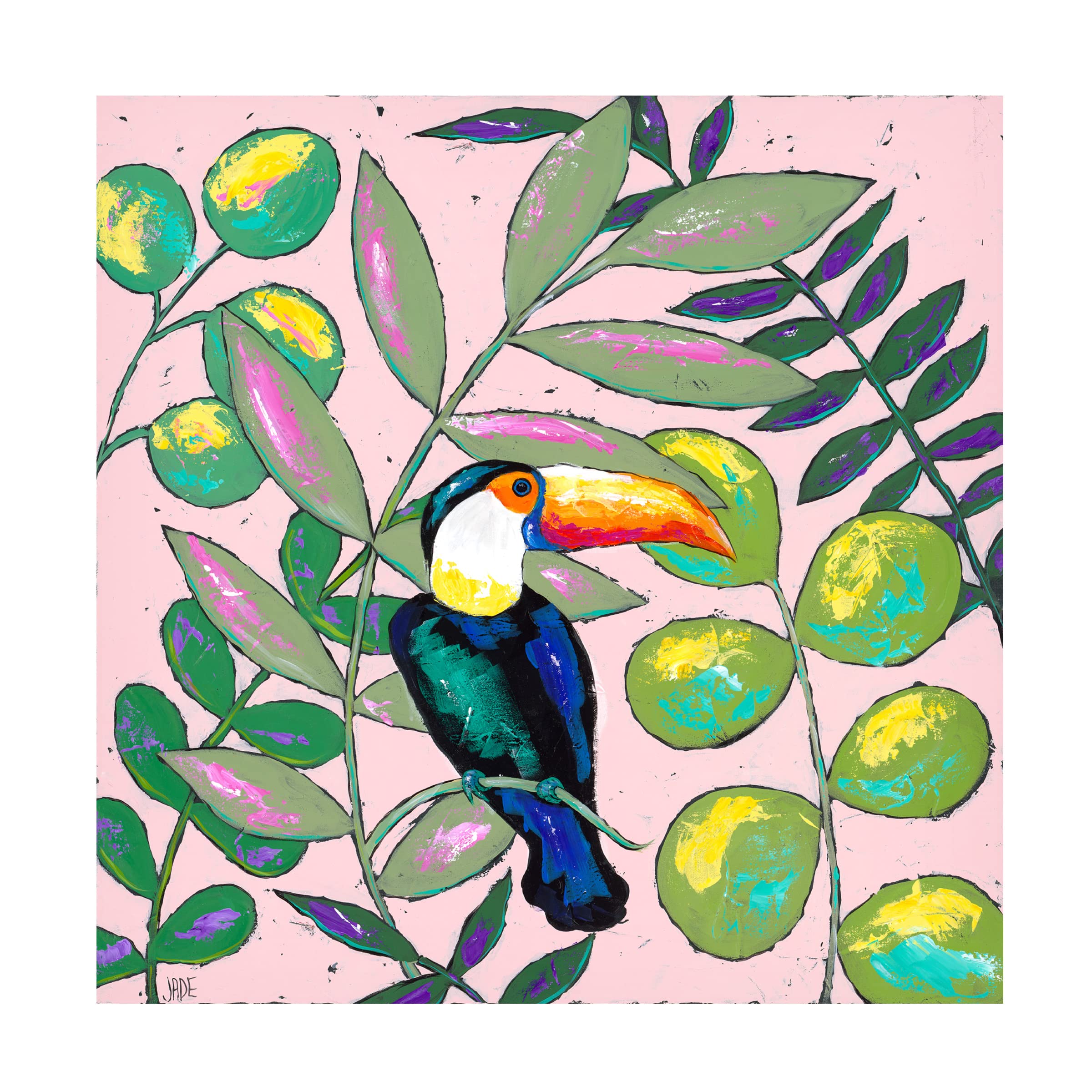 Trademark Fine Art 'Tropics II' Canvas Wall Art by Jade Reynolds - Vibrant Tropical Landscape Painting for Living Room, Bedroom & Office Decor
