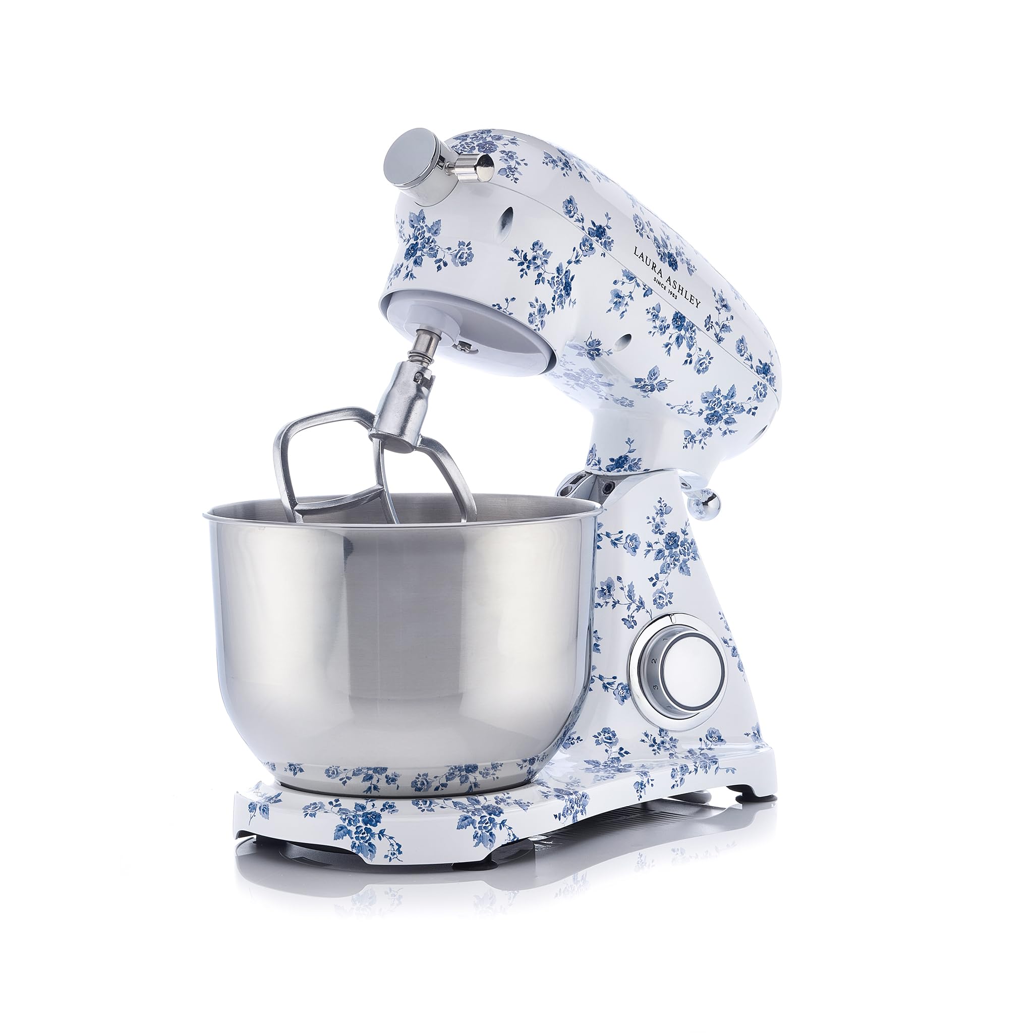 Laura Ashley 800W 6.3-Quart Electric Stand Mixer with 5 Attachments - Powerful Kitchen Mixer for Baking Cakes, Cookies & Dough - Includes Dough Hook, Beater, Egg Whisk & Splash Cover - Perfect for Home Bakers & Small Bakeries