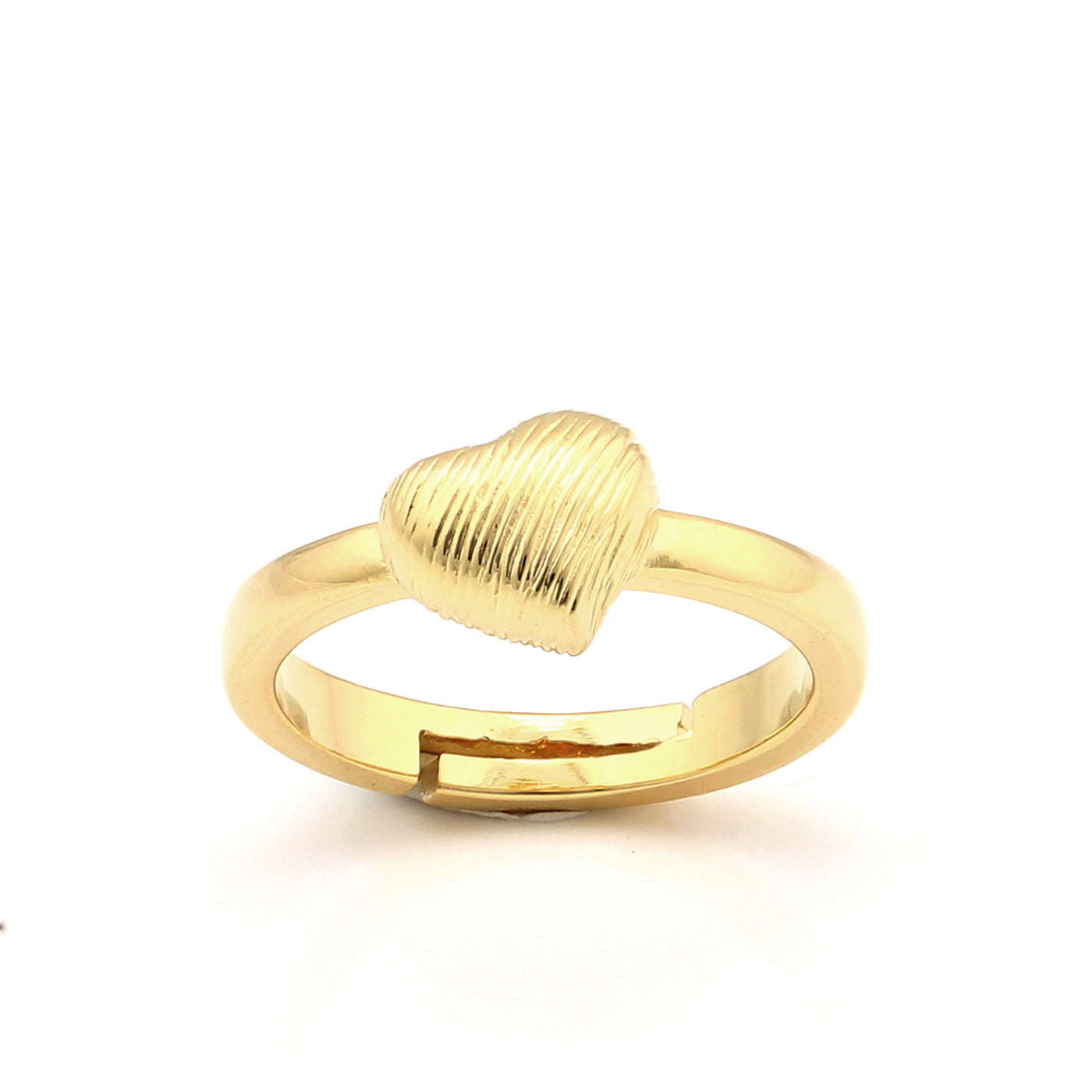 Elegant Cameo Collection Slanted Brushed Gold Heart Ring - Perfect for Valentine's Day Gifts, Anniversary Jewelry & Romantic Date Nights