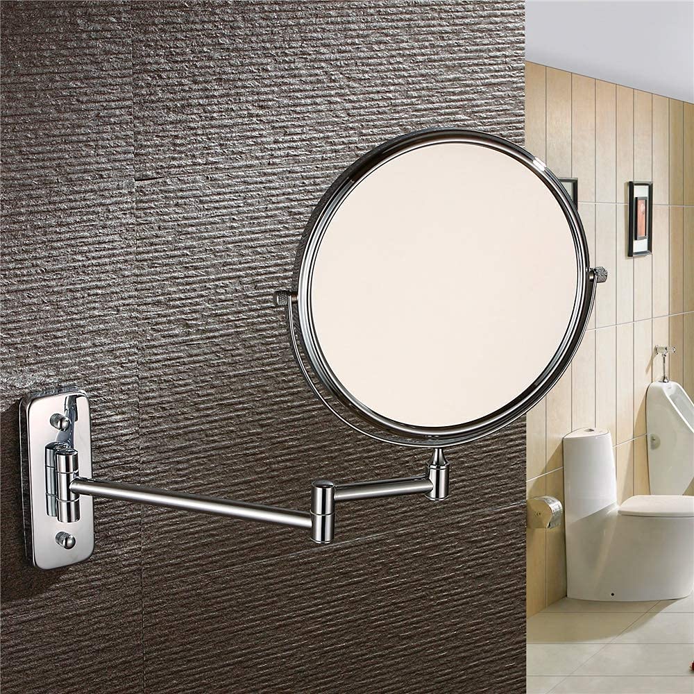 Wall Mounted Adjustable Double-Sided Magnifying Bathroom Mirror for Shaving & Makeup | Rustproof & Shatterproof Design | Perfect for Vanity, Cosmetic Application & Grooming