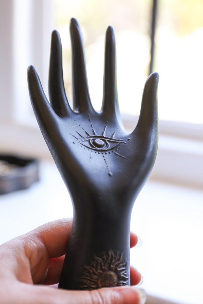 Elegant Hand Statue Jewelry Stand - Display Ring, Necklace, Bracelet & Watch Holder for Dresser, Vanity & Home Decor