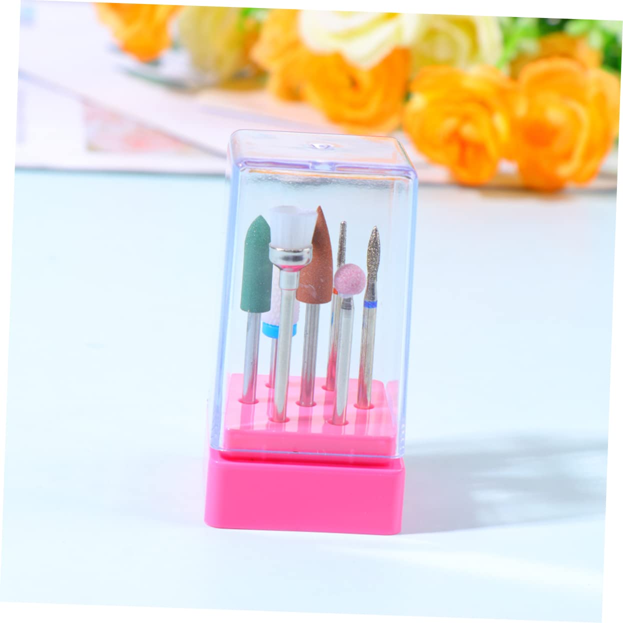 Minkissy 6PCS Nail Drill Handpiece Set - Professional Manicure Drill Bits & Grinding Heads Kit for Nail Art, Acrylics & Gel Polish Removal - Perfect for Salon & Home Nail Care