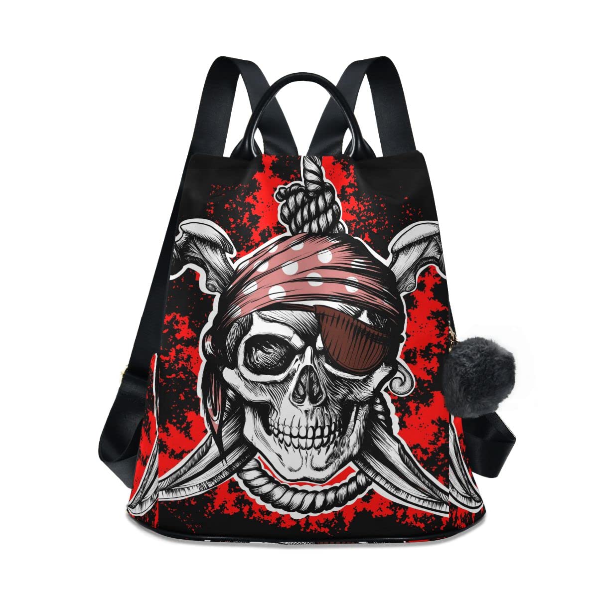 Glaphy Pirate Skull Anti-Theft Backpack Purse for Women - Stylish Lightweight Shoulder Bag for Travel, School & Daily Use | Fashionable Casual Ladies Backpack