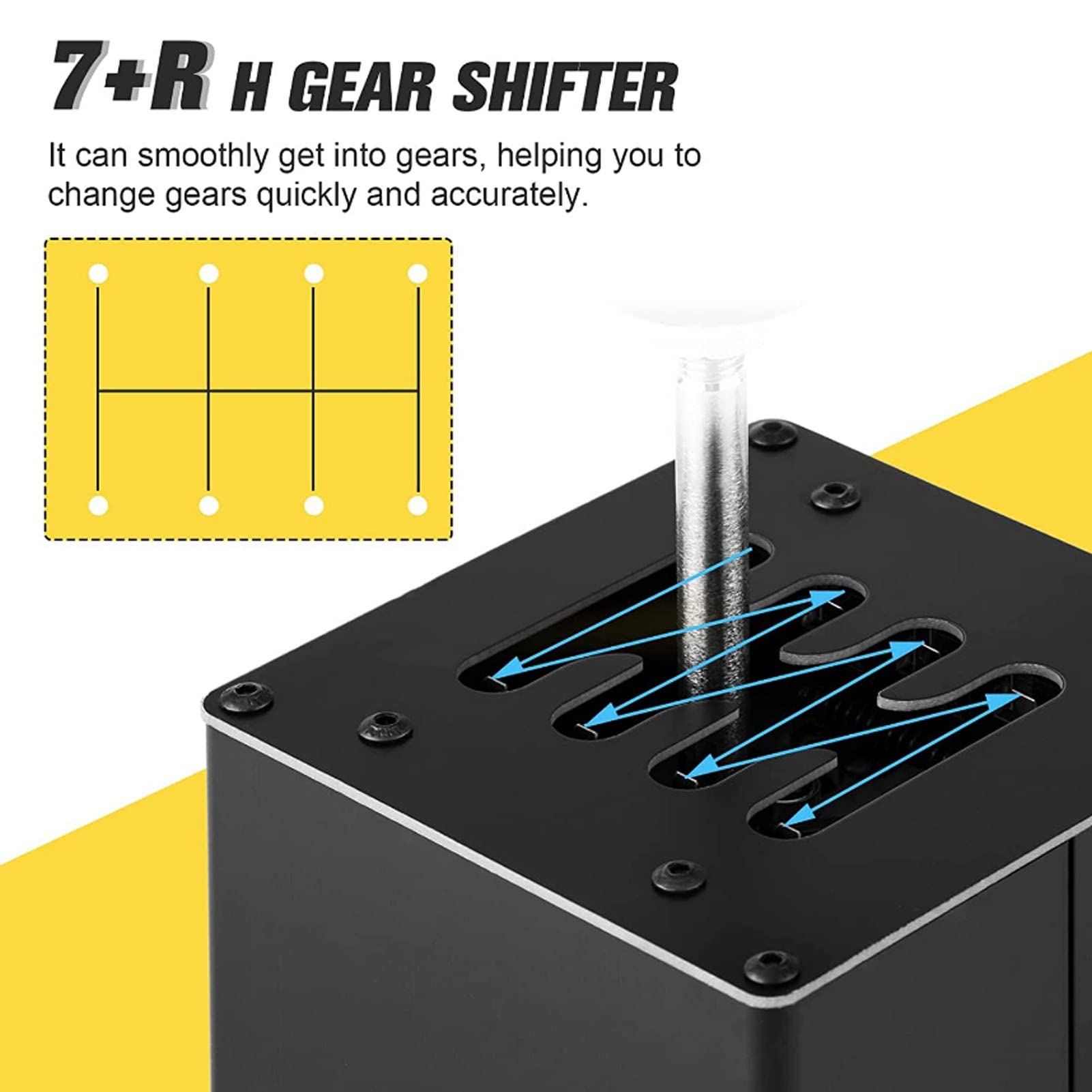 Zunate USB Simulator Shifter for ATS ETS2 WRC Sim Racing Games - 7+R PC Gear Shifter Compatible with Logitech G29 G27 G25 G920 & Thrustmaster T300RS GT - Perfect for Truck, Rally & Drift Simulation Gaming
