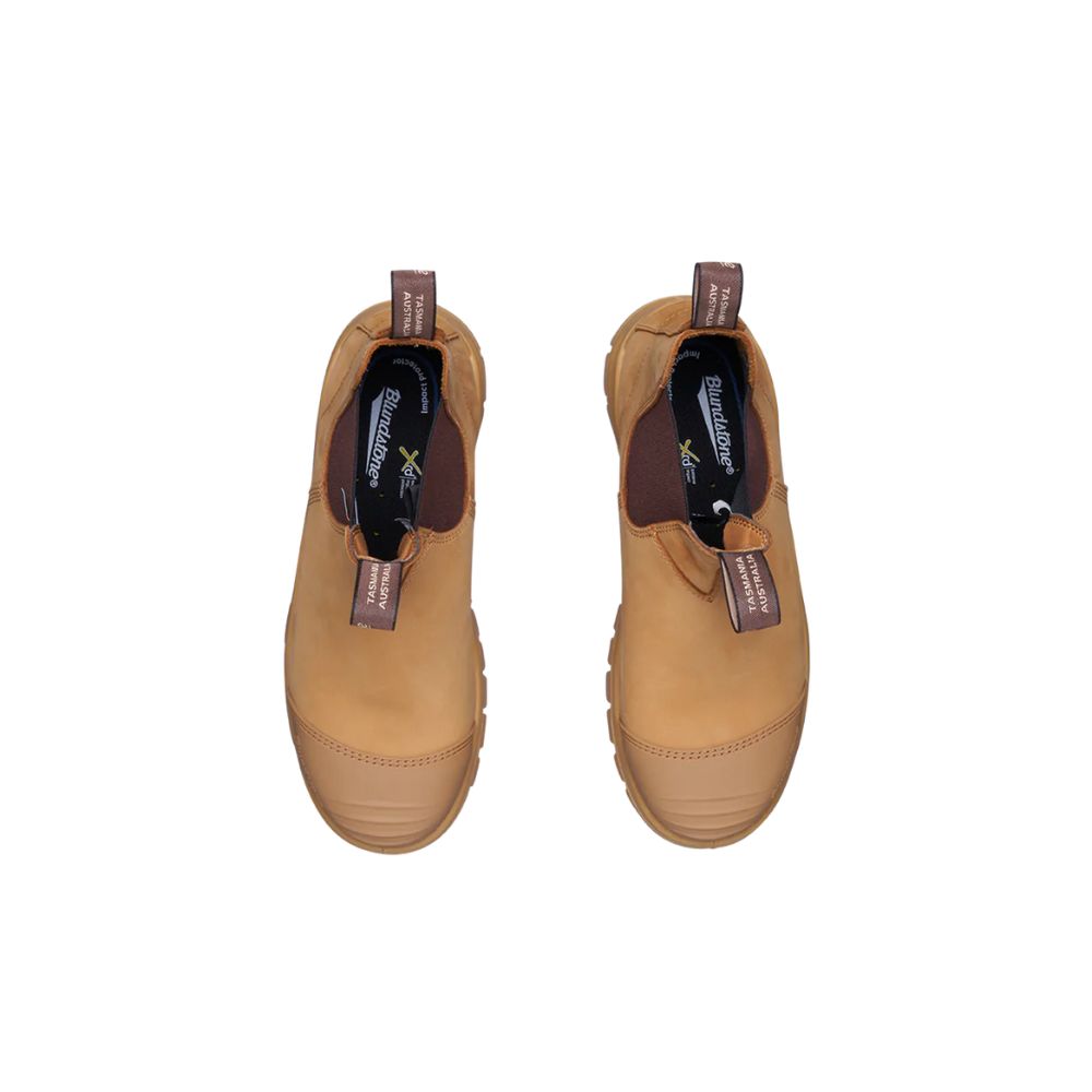 Blundstone 960 XFR Unisex Slip-On Steel Toe Work Boots - Wheat Brown Safety Shoes for Construction, Warehouse & Outdoor Work