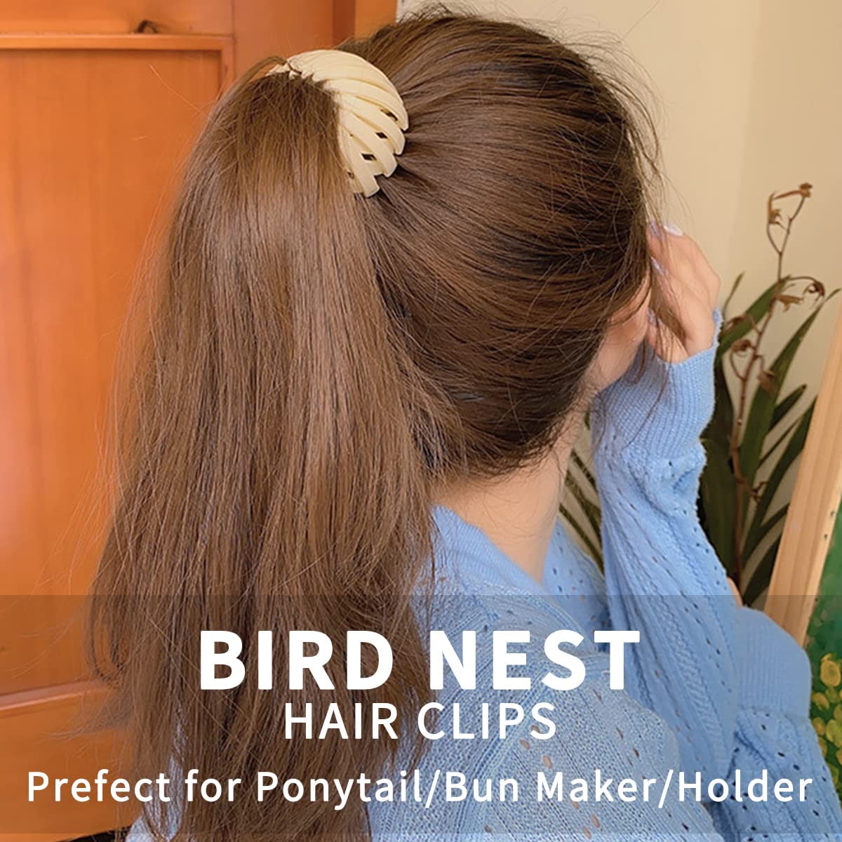 Matte Bird Nest Hair Clips for Women - 4-Piece Multicolor Ponytail Holders & Bun Makers | Plastic Hair Accessories for Updos, Braids & Everyday Styling