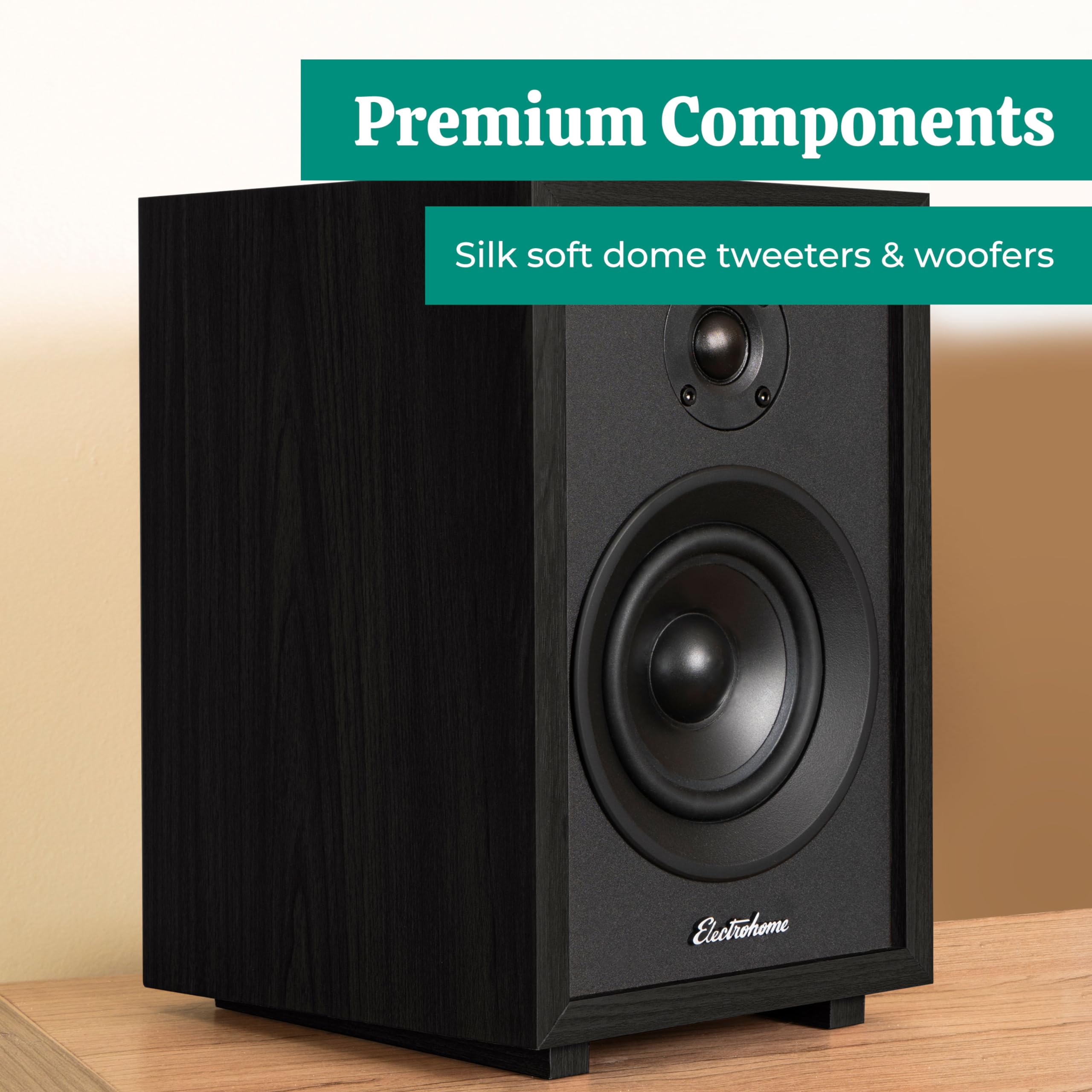 Electrohome McKinley 2.0 Stereo Powered Bookshelf Speakers with Built-in Amplifier - 4