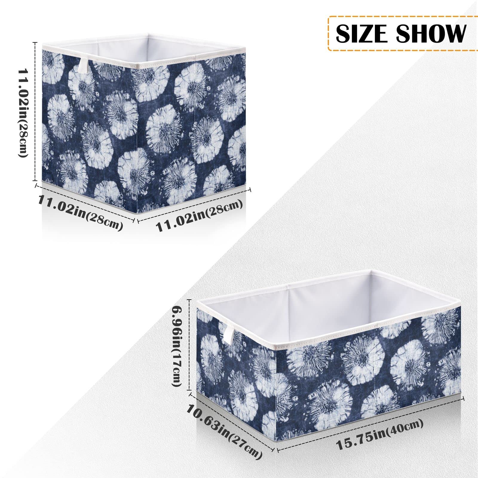 DOMIKING 11 Inch Foldable Fabric Storage Bins with Sturdy Handle - Linen Closet Organizer Baskets for Shelves, Bedroom & Home Organization - Perfect for Clothes, Toys, and Blanket Storage