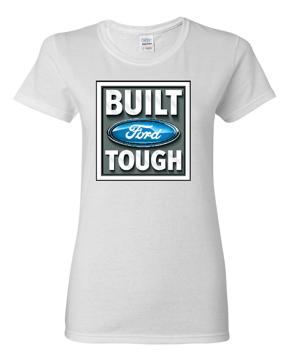 Official Ford Mustang Shelby Licensed Women's Graphic T-Shirt | Classic Cars & Trucks Collection | Built Ford Tough Logo | Casual Wear & Car Enthusiast Gift