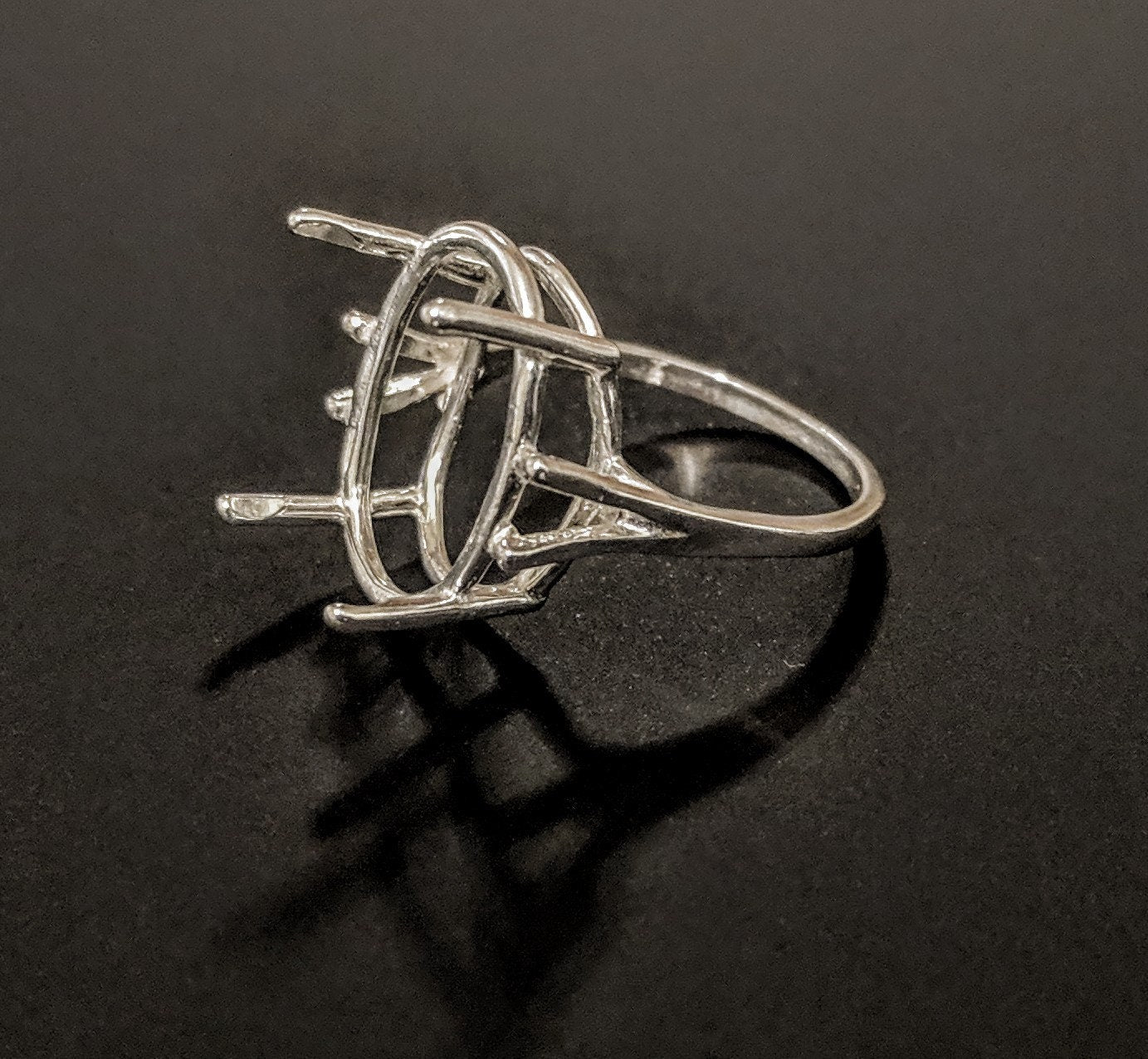 Sterling Silver or 14k Gold 7x5mm 20x15mm Oval Four Prong Ring Setting - Size 6, 7, 8 (163498/143498) - Perfect for Engagement Rings, Wedding Bands & Jewelry Making