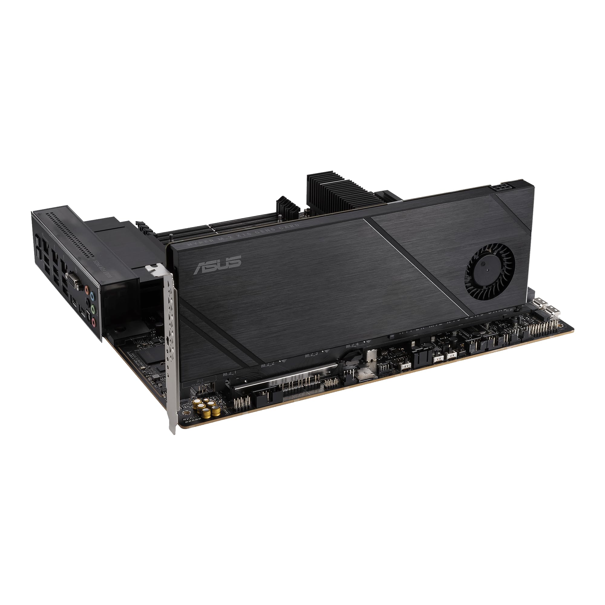 ASUS Hyper M.2 x16 Gen5 PCIe 5.0/4.0 Expansion Card - Supports 4 NVMe M.2 SSDs (2242/2260/2280/22110) up to 512Gbps, Compatible with AMD & Intel Platforms with RAID Support - Perfect for Gaming PCs, Workstations & High-Performance Computing