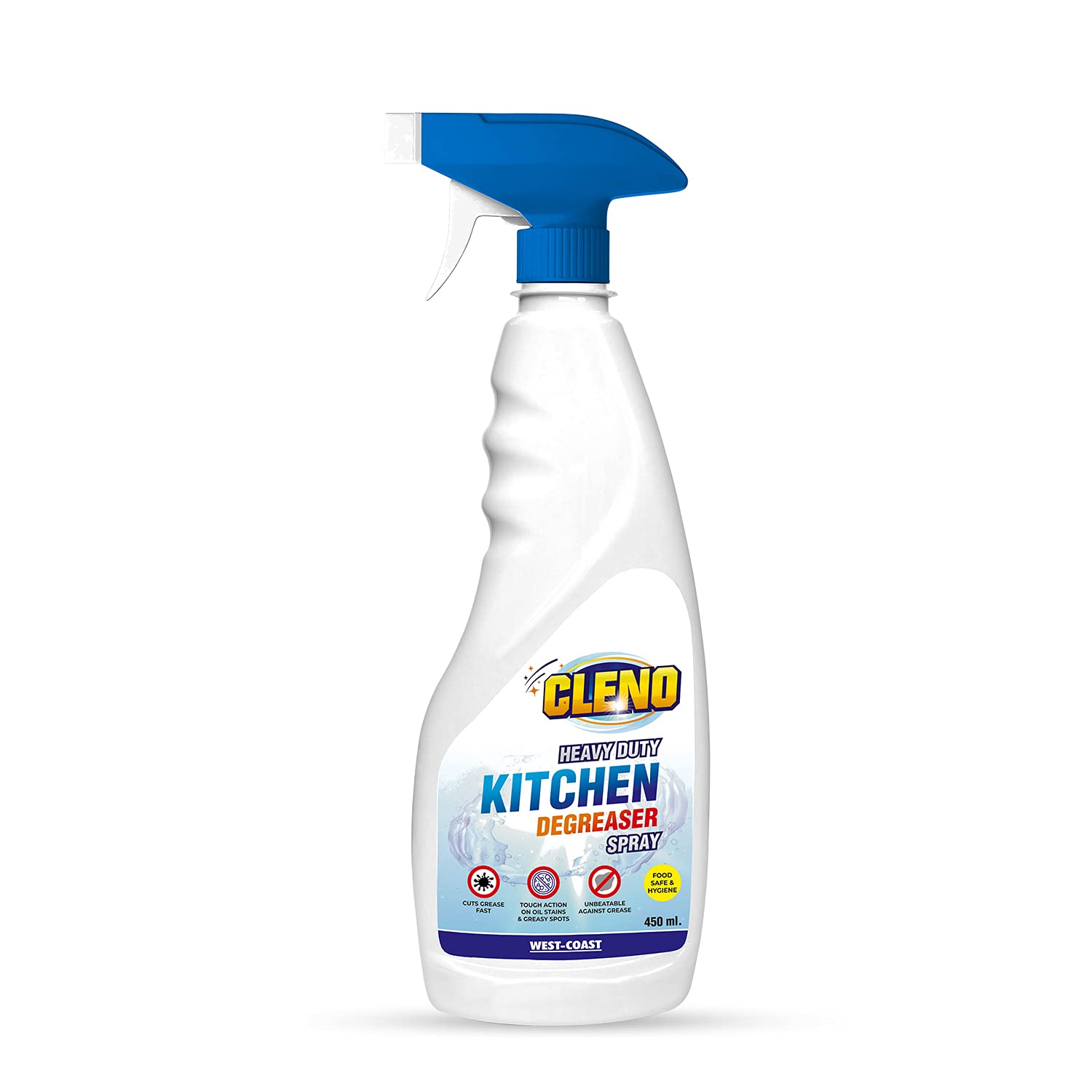 Cleno Heavy Duty Kitchen Degreaser Spray - Powerful Oil & Grease Remover for Stoves, Grills, Ovens, Exhaust Fans & Kitchen Surfaces (450ml) | Ideal for Deep Cleaning Chimneys, Countertops & Food Stains