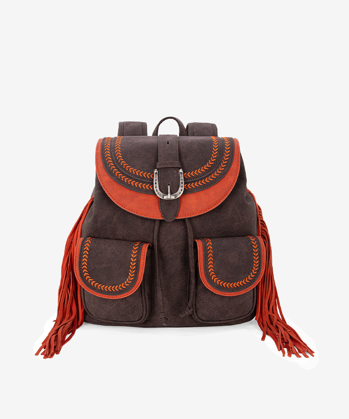 Montana West Fringe Backpack for Women - Stylish Leather Crossbody Purse with Tassel Details | Perfect for Travel, Work & Everyday Use