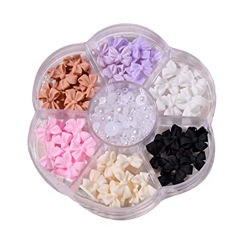 Elegant DIY Nail Art Kit for Women - 1 Box Bow-Knot Bear & Faux Pearl Nail Decorations, Rhinestone Jewelry for Creative Nail Designs | Perfect for Parties, Weddings, and Special Occasions