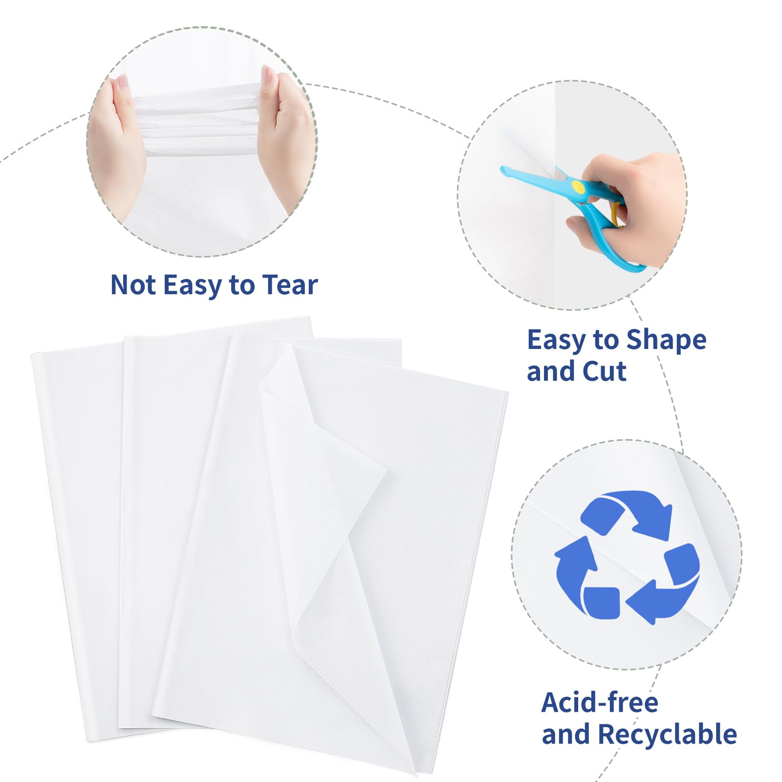 Premium White Tissue Paper for Gift Wrapping - 75 Sheets 14x20 Inches Bulk Pack | Perfect for Holiday, Birthday, Christmas Gifts, Party Decor & DIY Crafts | Ideal for Gift Bags, Packaging, and Creative Projects