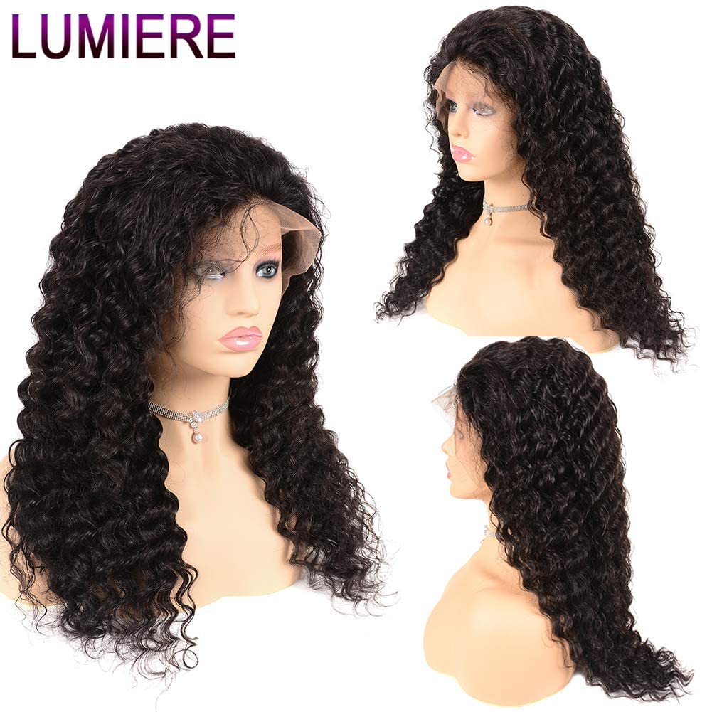 LUMIERE 24 Inch Deep Wave Lace Front Wigs for Black Women - 13x4 HD Lace Frontal Unprocessed Virgin Human Hair Wig with Baby Hair - Perfect for Daily Wear, Cosplay & Special Occasions