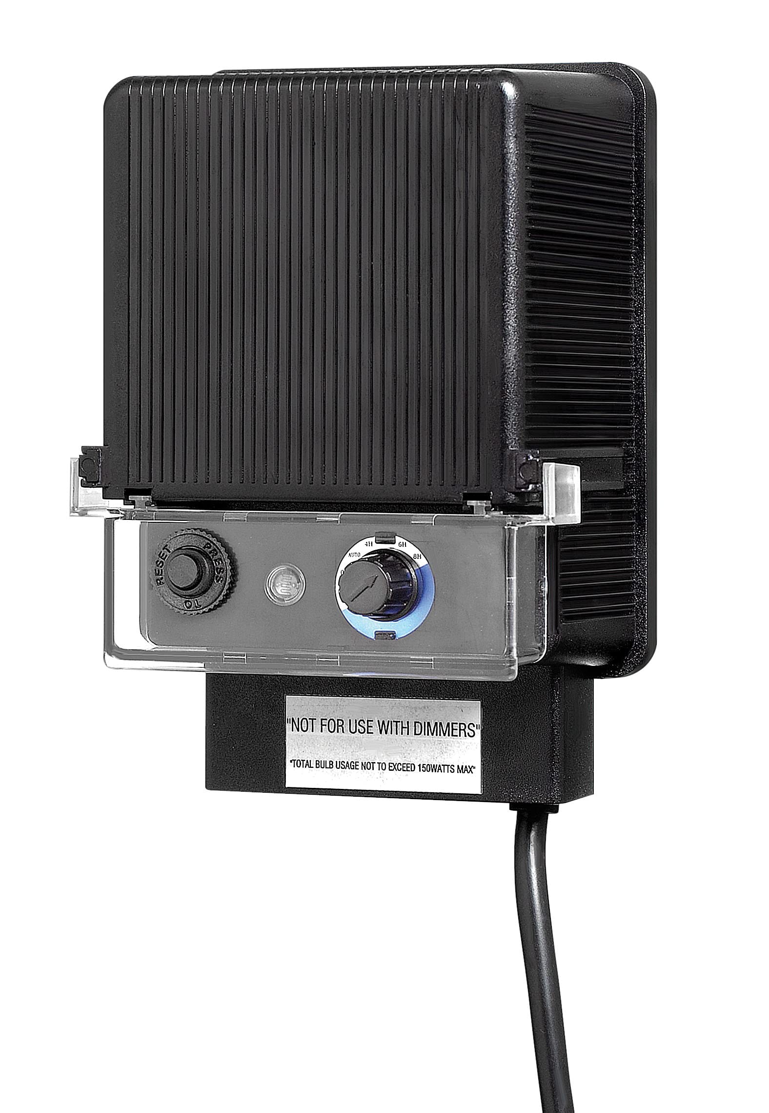 Hinkley 0150BK 12V Landscape Lighting Transformer - Wet-Rated, Auto Timer & Photocell - Black Outdoor Lighting for Gardens, Pathways & Yard Decor