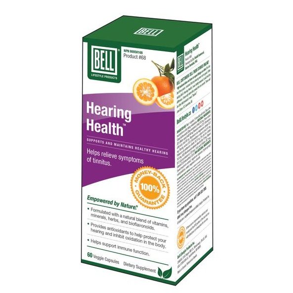 Bell #68 Hearing Health Supplement - 60 Vegan Capsules for Better Hearing & Ear Support - Ideal for Adults & Seniors with Tinnitus or Hearing Loss