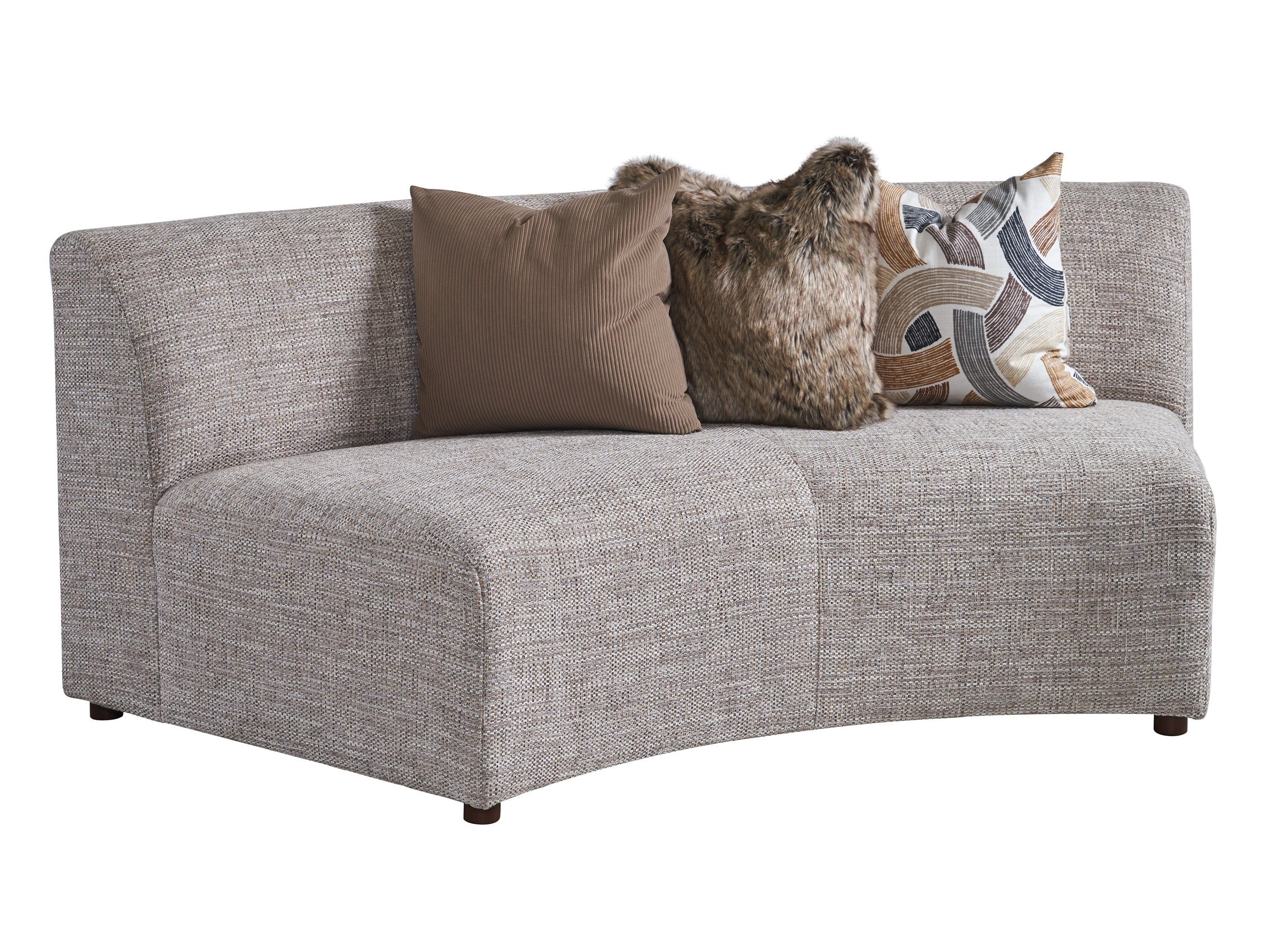Alston Armless Curved Sofa - Modern Sectional Couch for Small Spaces | Perfect for Apartments, Living Rooms & Home Offices