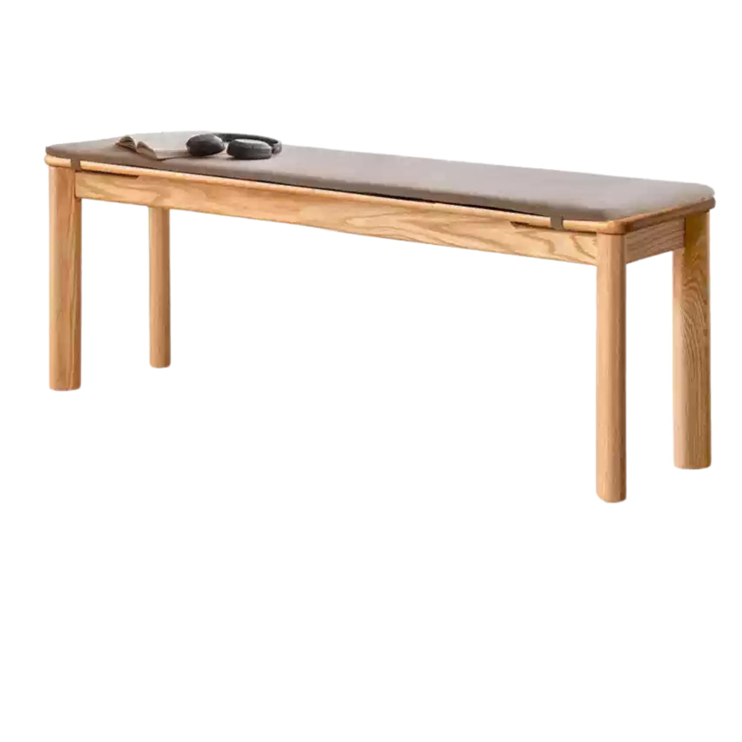 Modern Oak Solid Wood Long Bench - Durable & Stylish Entryway, Dining, or Living Room Seating Furniture for Home Decor
