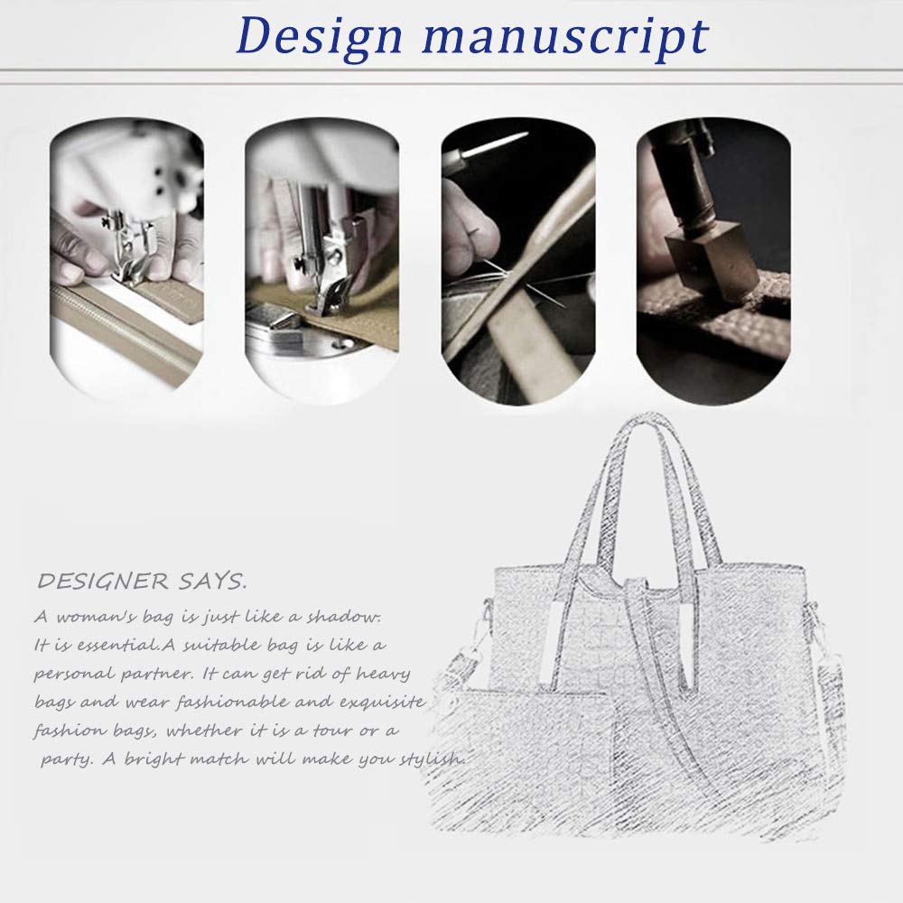 Chikencall Women's Classic Tote & Shoulder Bag Set (2pcs) for Work & Travel
