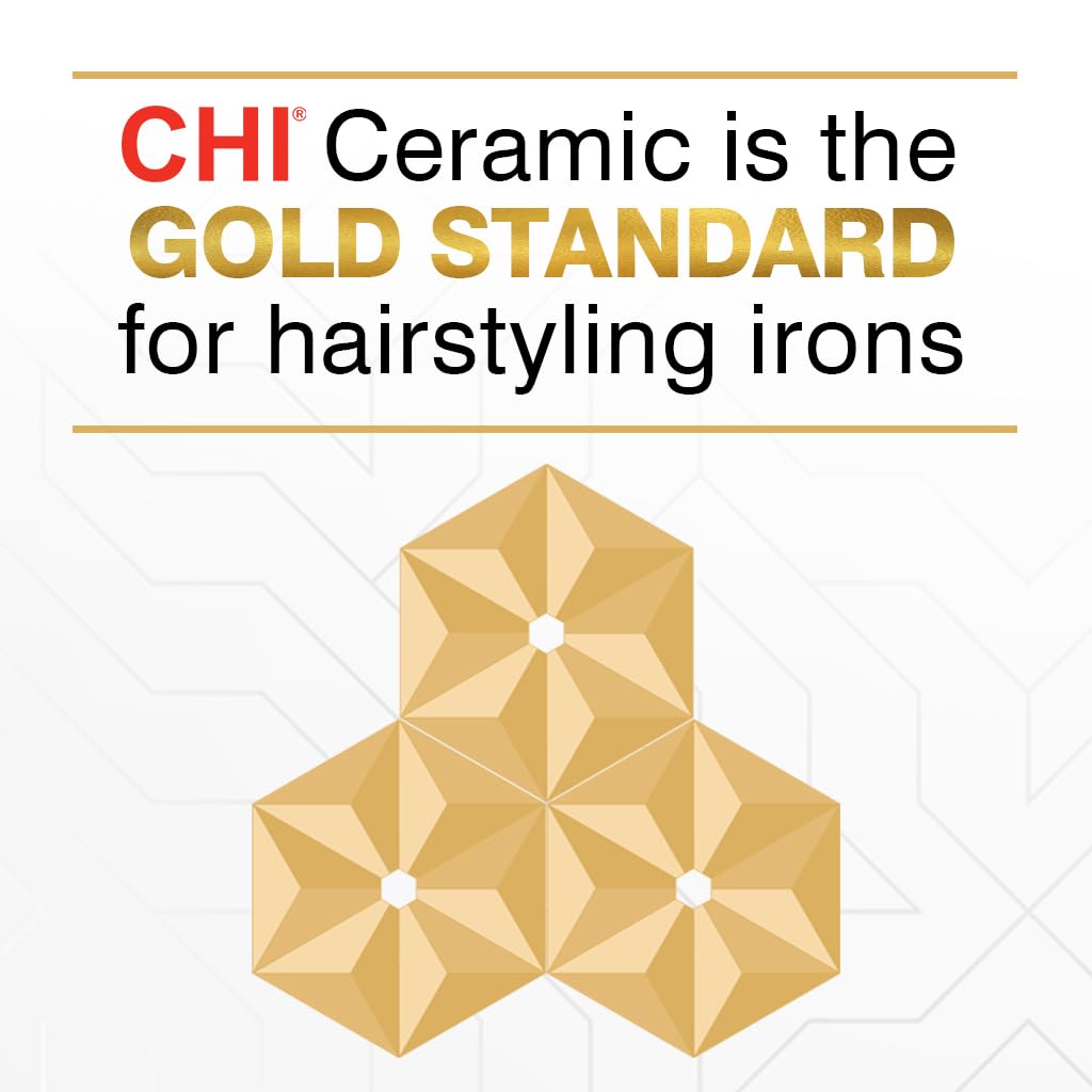 CHI Original Digital Ceramic Hairstyling Iron 1 Inch - Professional Hair Straightener with Ruby Red Finish - Lightweight 1 lb Design for Smooth & Shiny Hair - Perfect for Home Use, Salon Styling & Travel