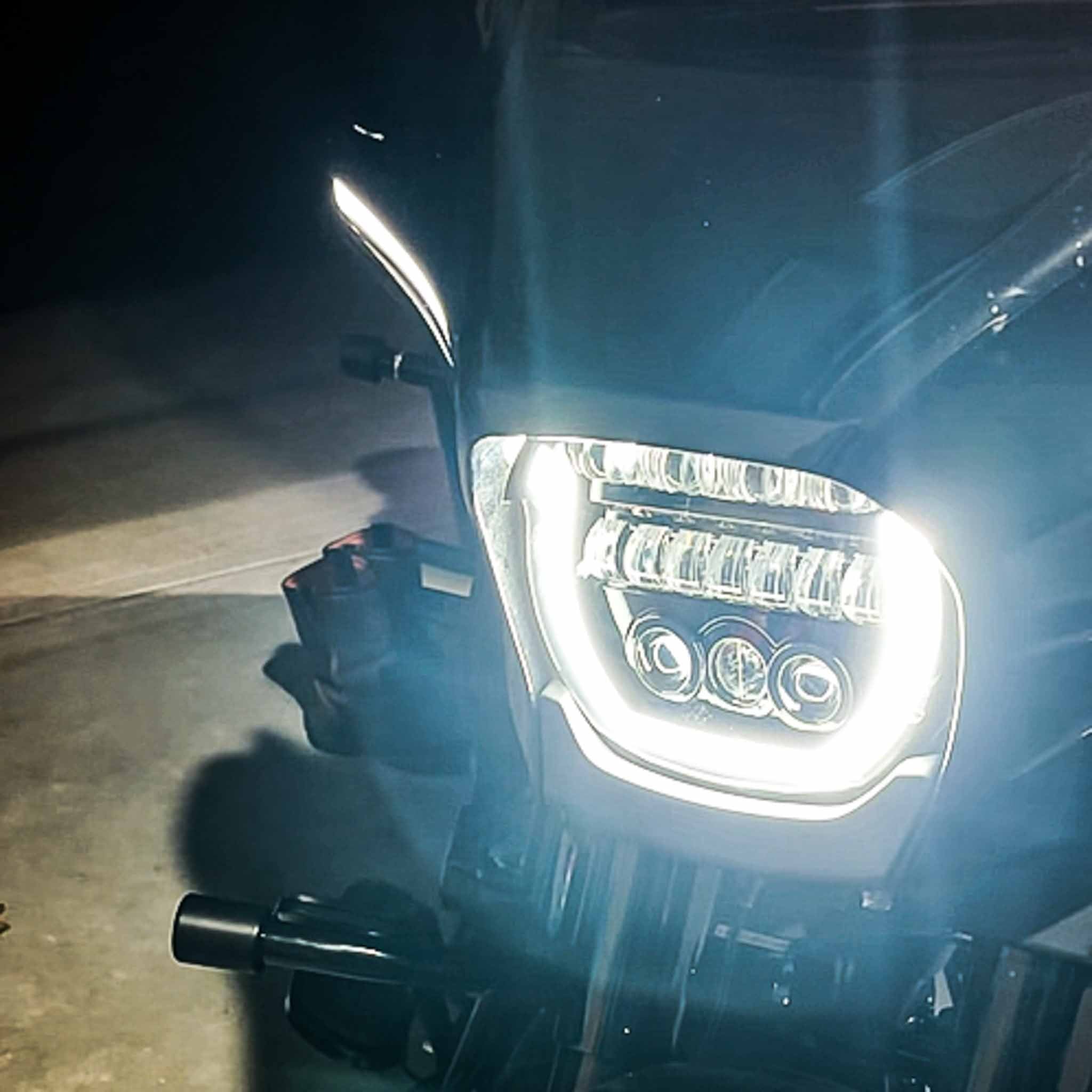 2023-2025 Harley Davidson Street Glide LED Headlight Kit with Halo Ring - High Brightness Motorcycle Headlamp for Night Riding & Improved Visibility