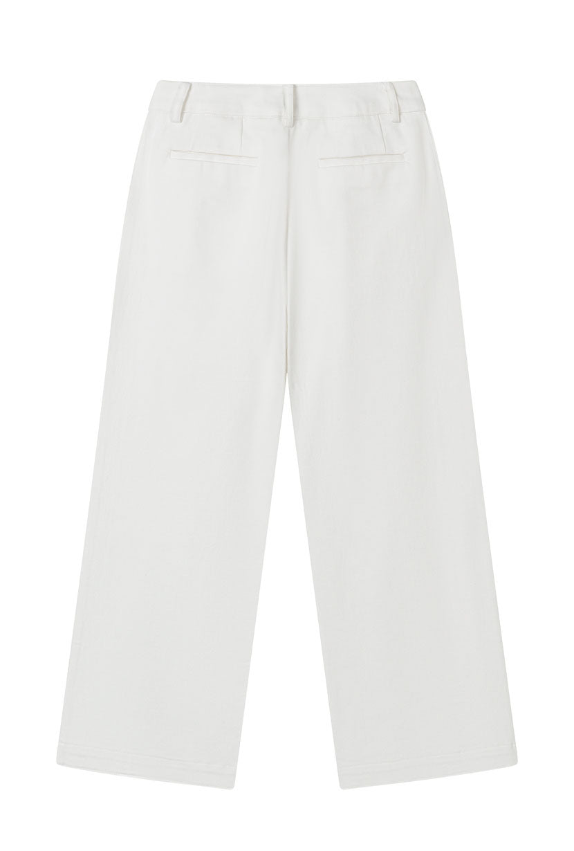 Billy Cropped Wide Leg Denim Jeans for Women - High Waisted White Distressed Jeans - Casual & Streetwear Outfit Ideas