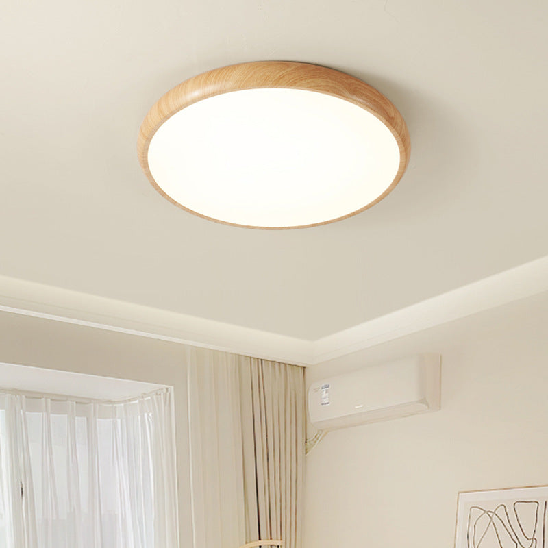 Wood Grain Round Ceiling Lamp - Modern Farmhouse Pendant Light with Natural Wood Finish - Perfect for Living Room, Bedroom, or Dining Room Lighting