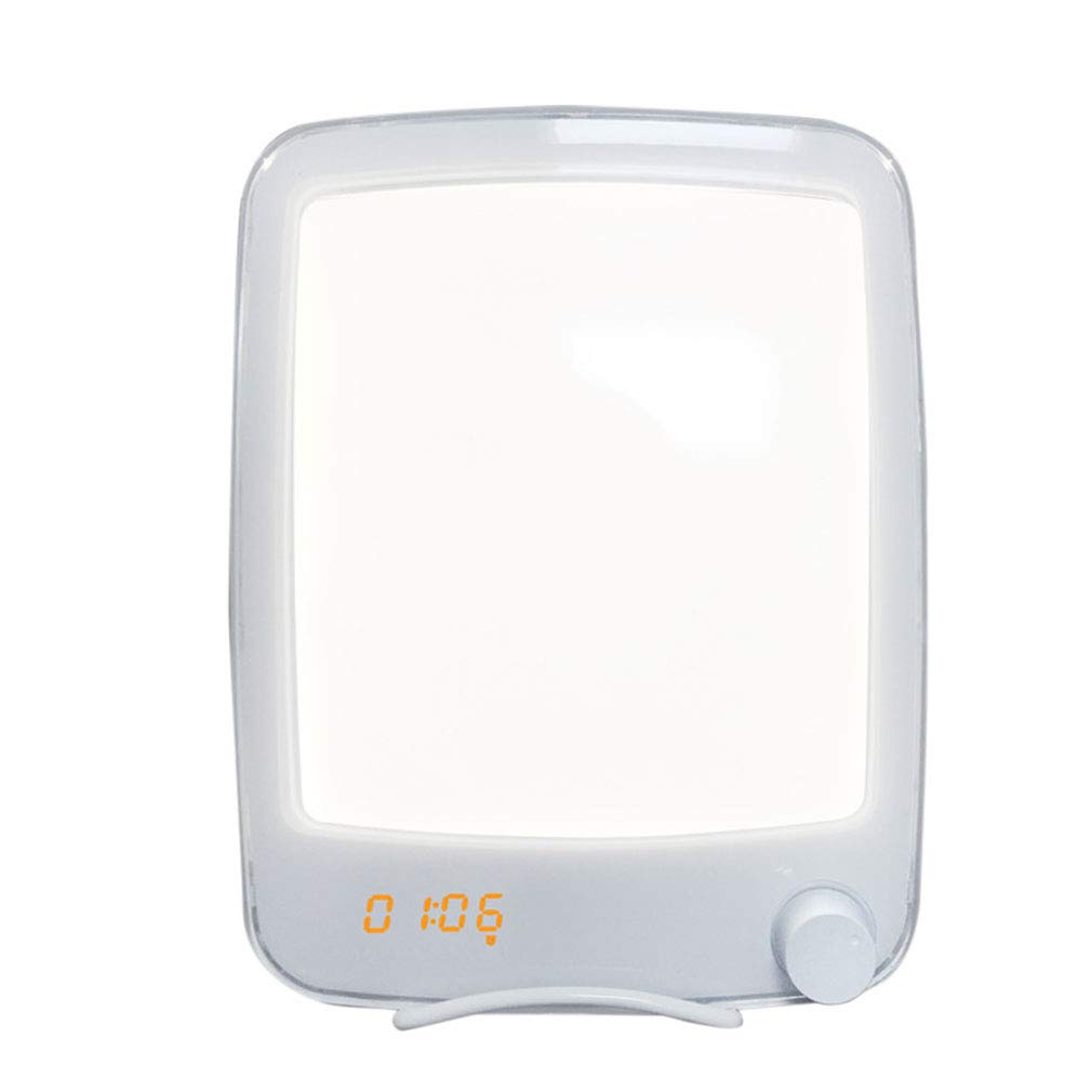 UV-Free LED Light Therapy Lamp - Full Spectrum Daylight Lamp with Alarm Clock & Timer, Portable for Home, Office, Travel | Wake Up Light, Seasonal Affective Disorder (SAD) Relief, Mood Booster