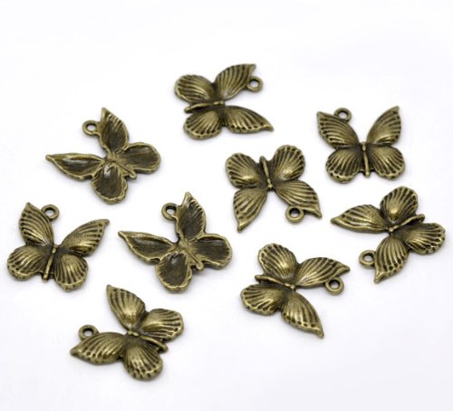 Elegant Bronze Butterfly Charm Pendant for Necklace or Bracelet - Perfect for Date Night, Party & Gift Giving
