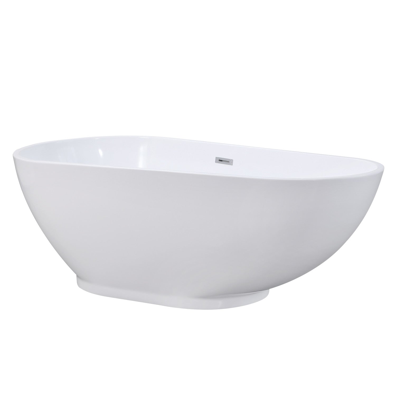 Aqua Eden 69 Inch Acrylic Oval Freestanding Bathtub - Glossy White Double Ended Soaking Tub with Drain | Luxury Bathroom Upgrade for Spa-Like Relaxation at Home