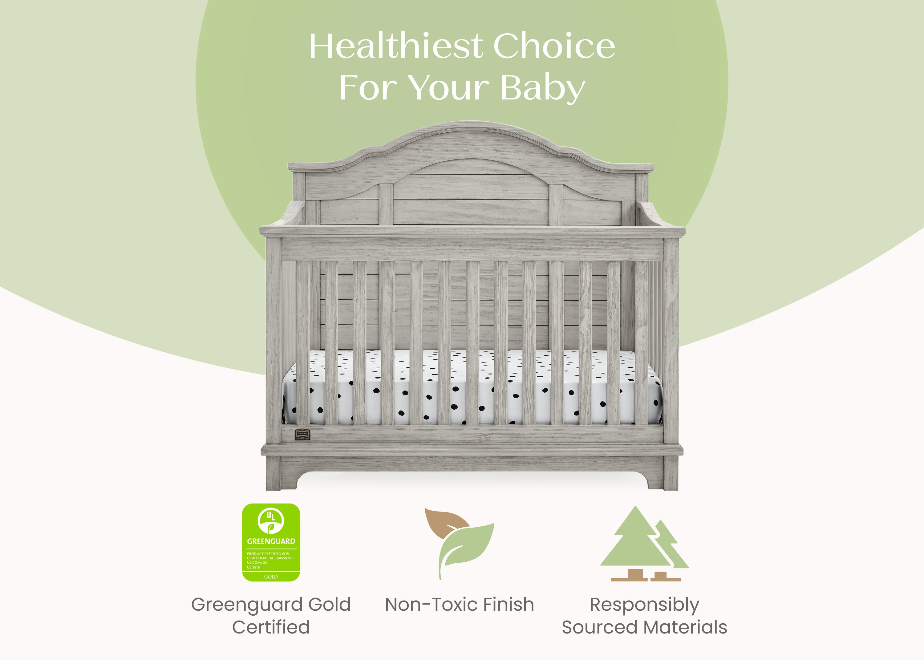 Asher 6-in-1 Convertible Baby Crib to Toddler Bed - White Nursery Furniture for Boys & Girls - Perfect for Newborns, Infants and Growing Kids