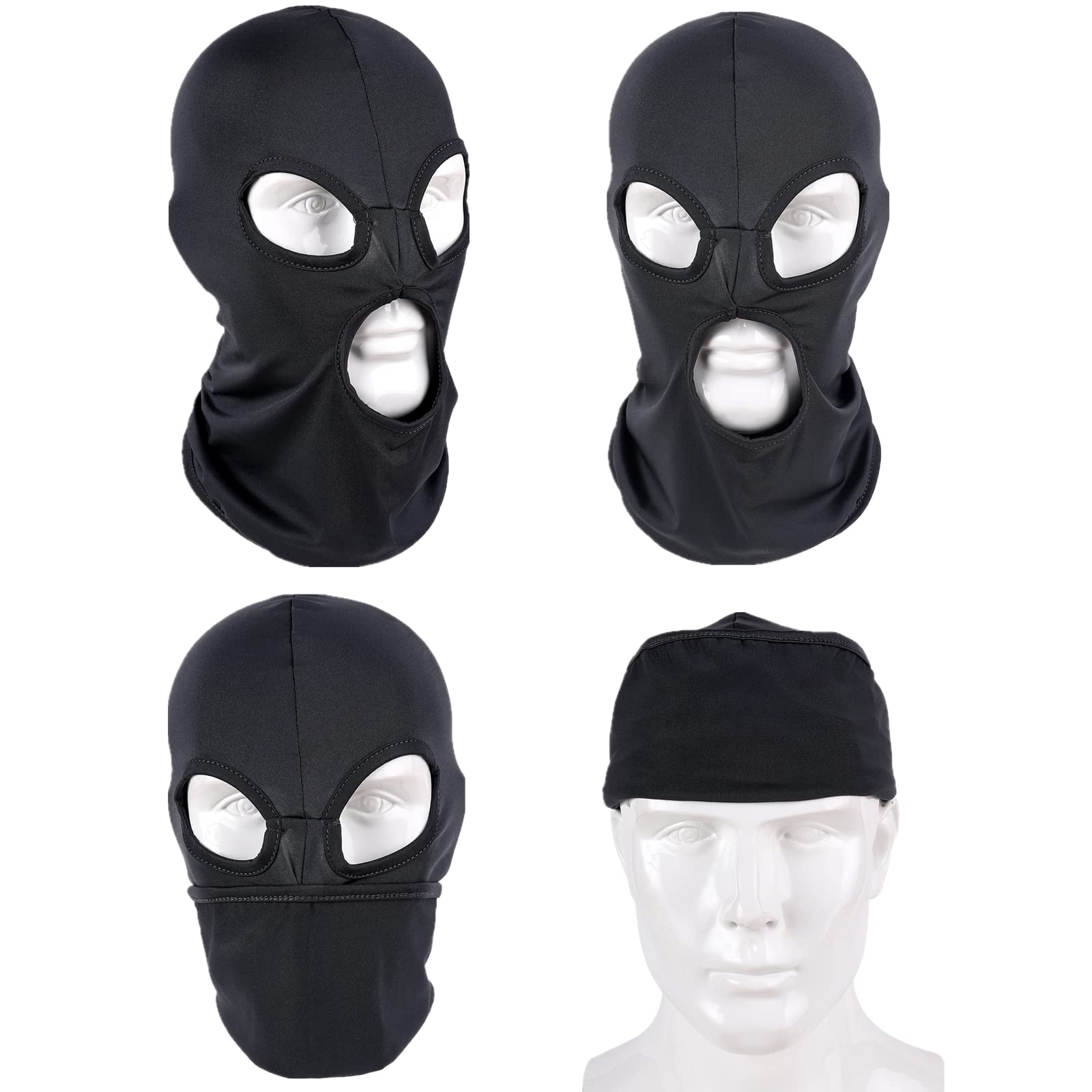 3 Hole Full Face Mask for Men & Women - Breathable Thin Balaclava for Motorcycle, Bike, Hunting, Cycling, Ski & Outdoor Sports - Stay Warm & Protected in Cold Weather