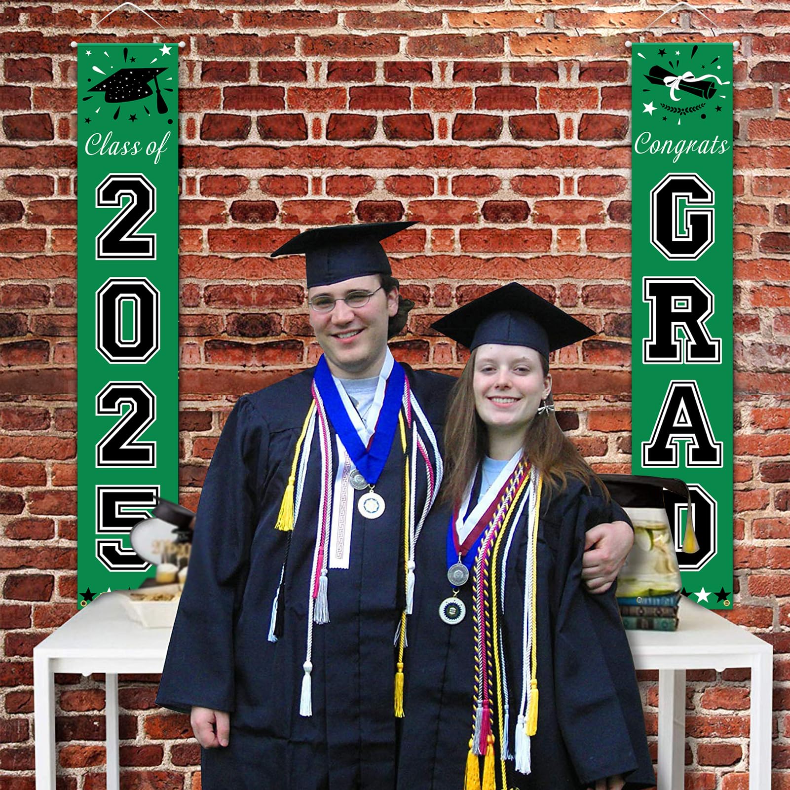 Class of 2025 Graduation Banner - Green Graduation Party Decorations for High School & College - Perfect for Graduation Ceremony, Photo Backdrop & Party Supplies