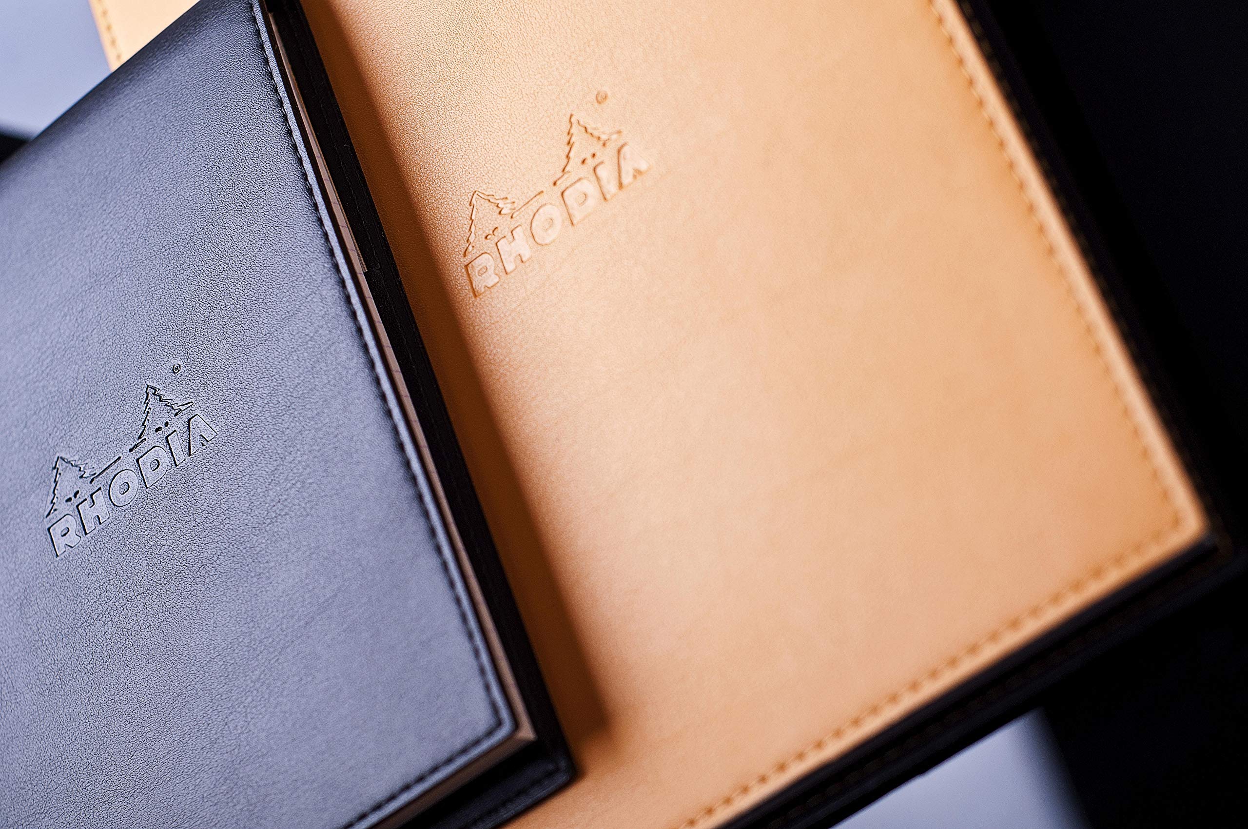 Premium Rhodia 84 x 220 mm Epure Notepad Cover with Square Ruled Paper - Black | Perfect for Journaling, Sketching & Office Note Taking