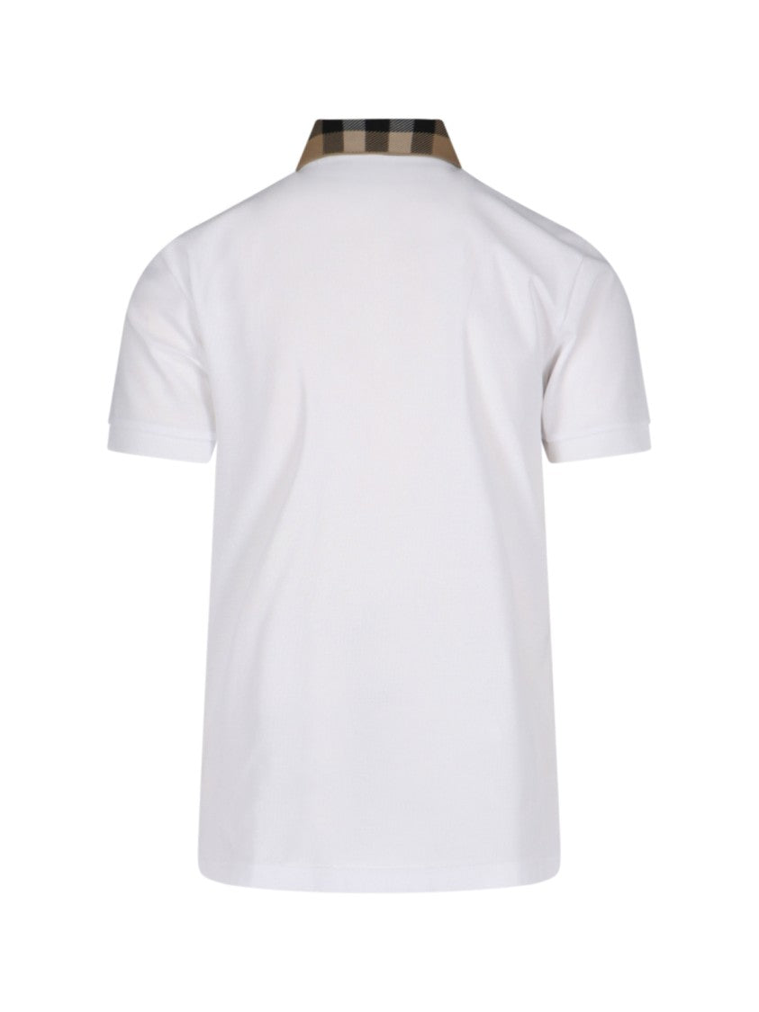 Check Collar Polo Shirt for Men - Classic White Cotton Casual Shirt - Perfect for Office, Golf & Summer Outings